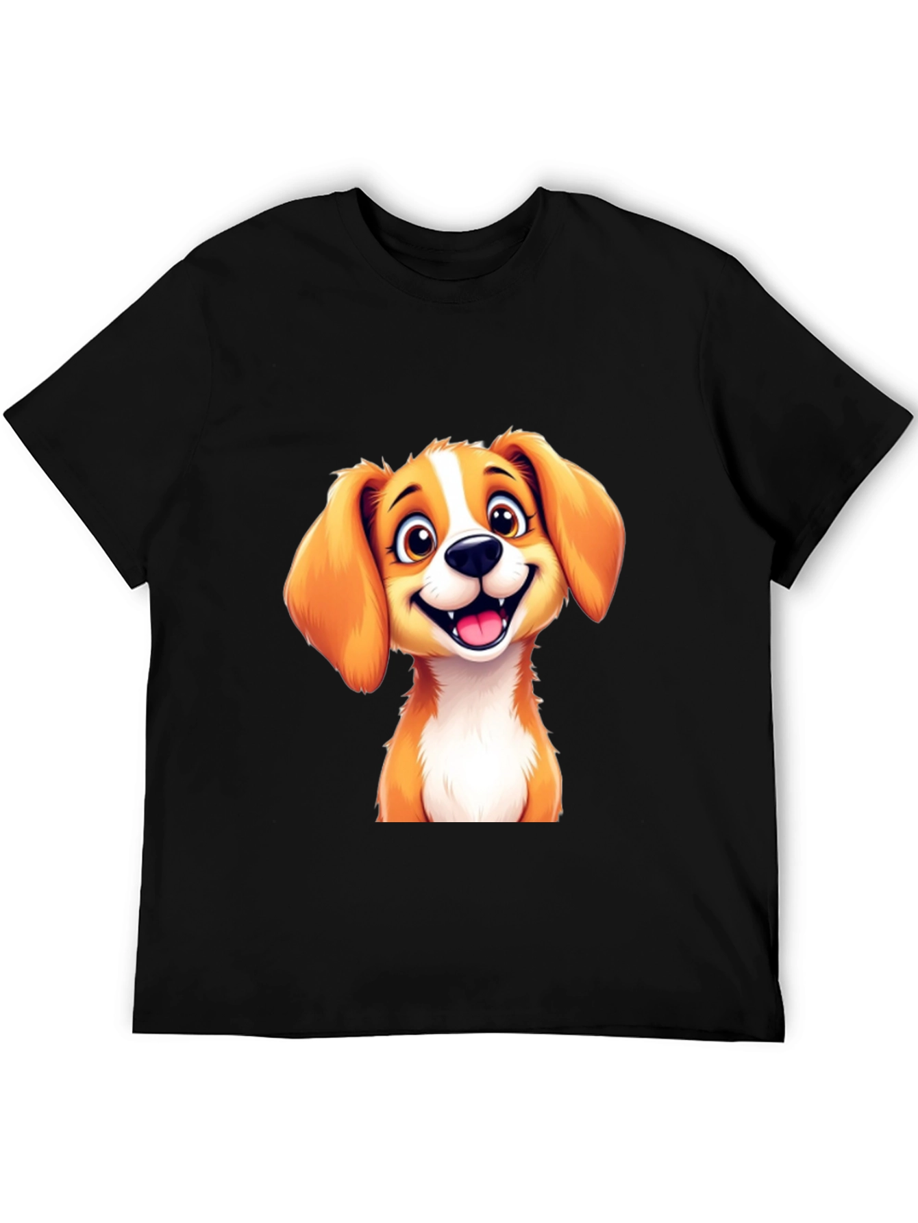 Cute Puppy Graphic T-Shirt - Black
