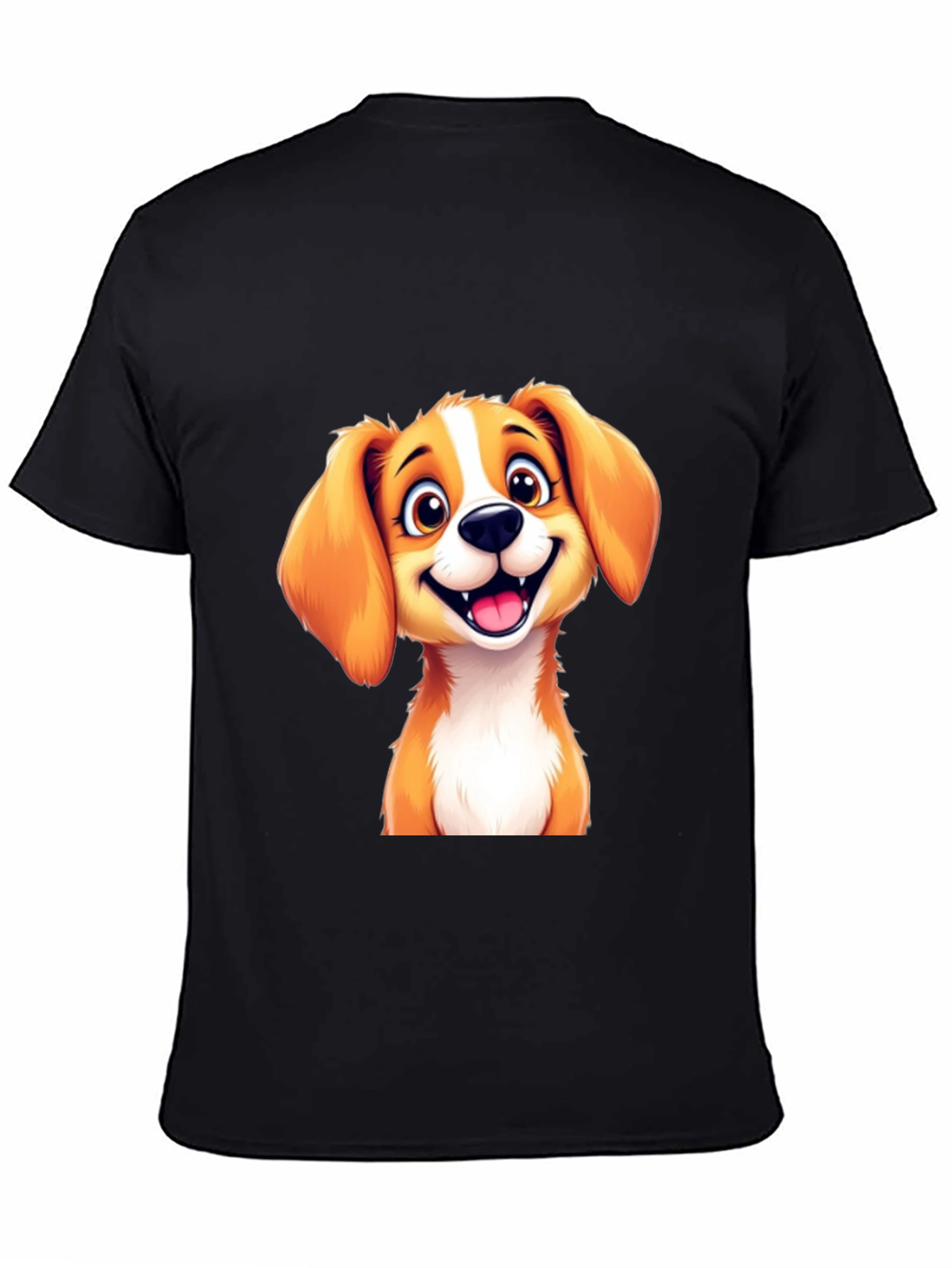 Cute Puppy Graphic T-Shirt - Black