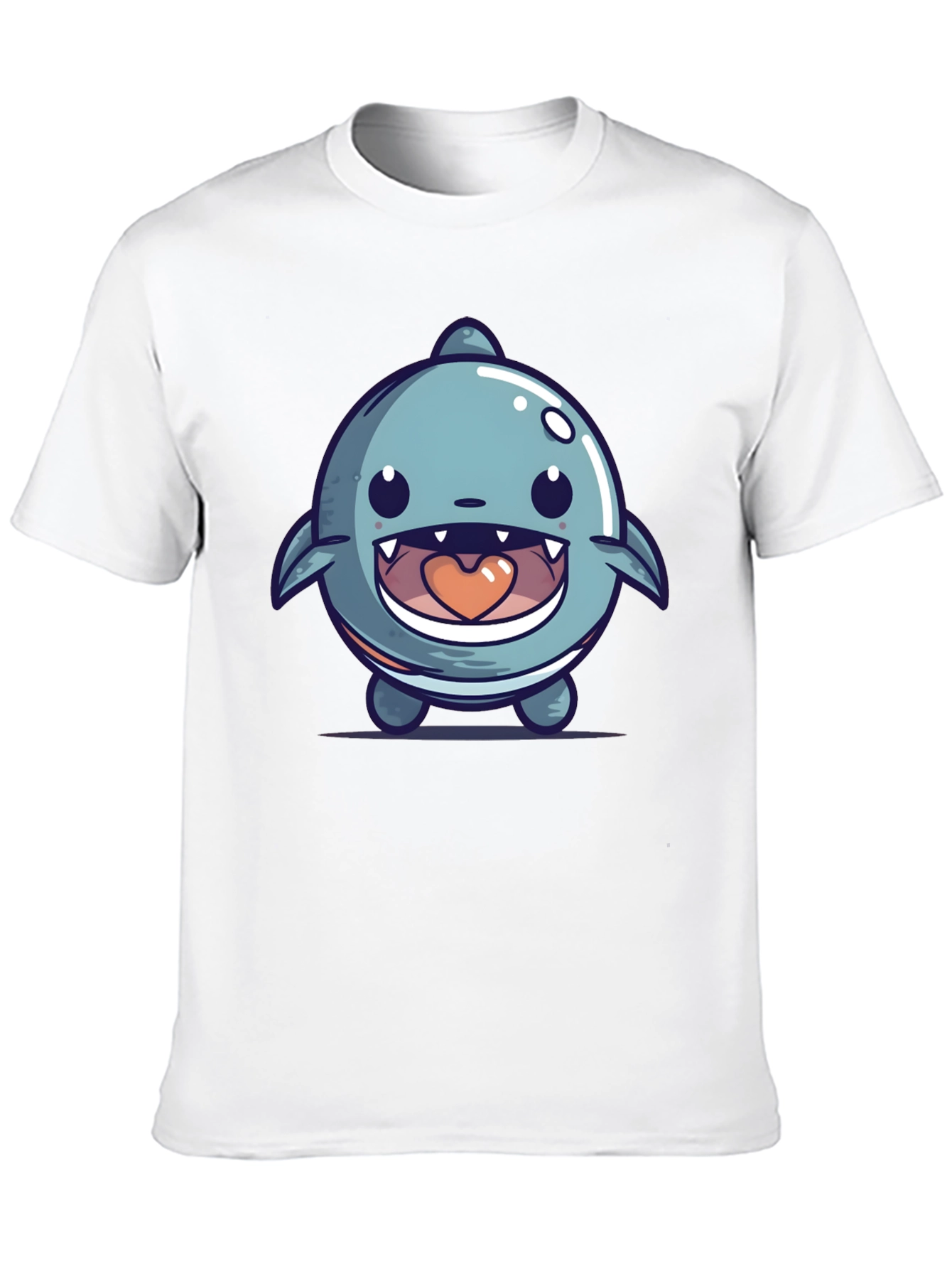 Cute Cartoon Shark Graphic T-Shirt