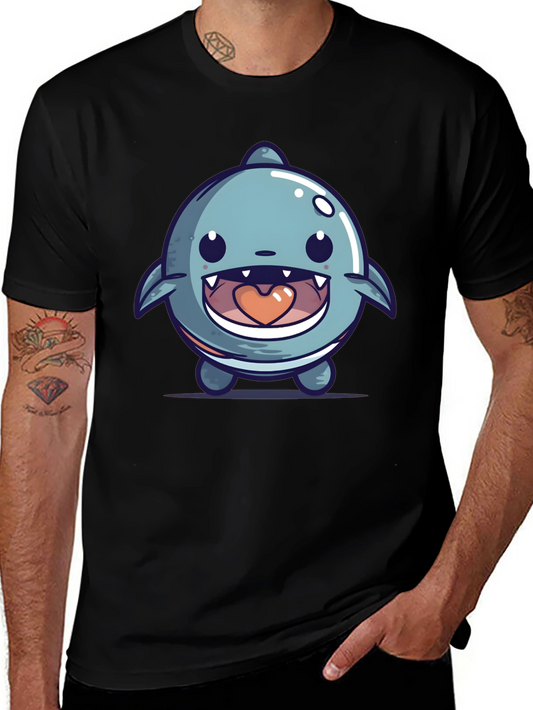 Cute Cartoon Shark Graphic T-Shirt