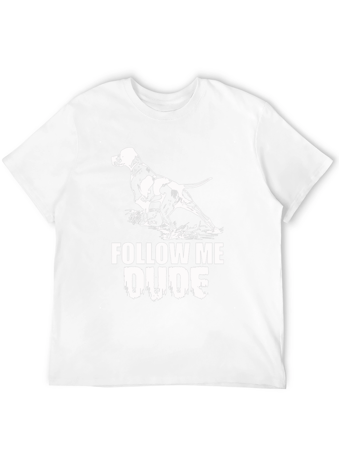 Follow Me Dude Dog Graphic Black T-Shirt