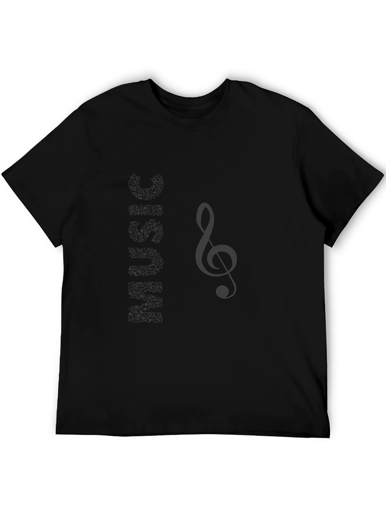 Music Treble Clef Graphic T-Shirt - Black