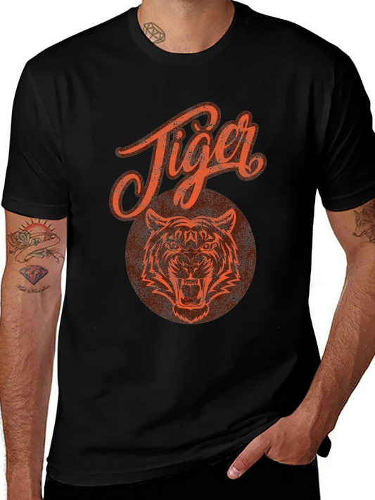 Tiger Graphic Print Black T-Shirt