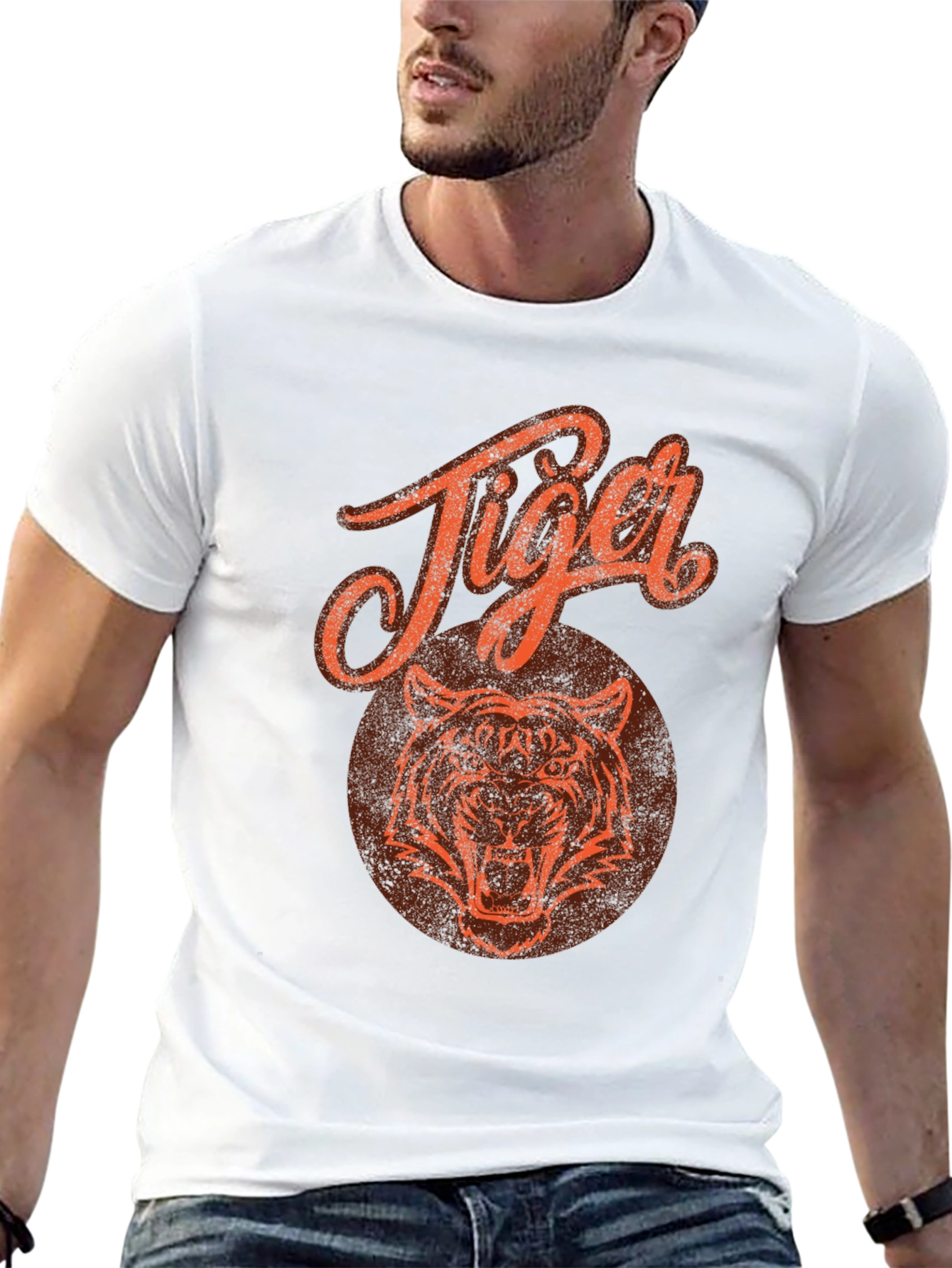 Tiger Graphic Print Black T-Shirt