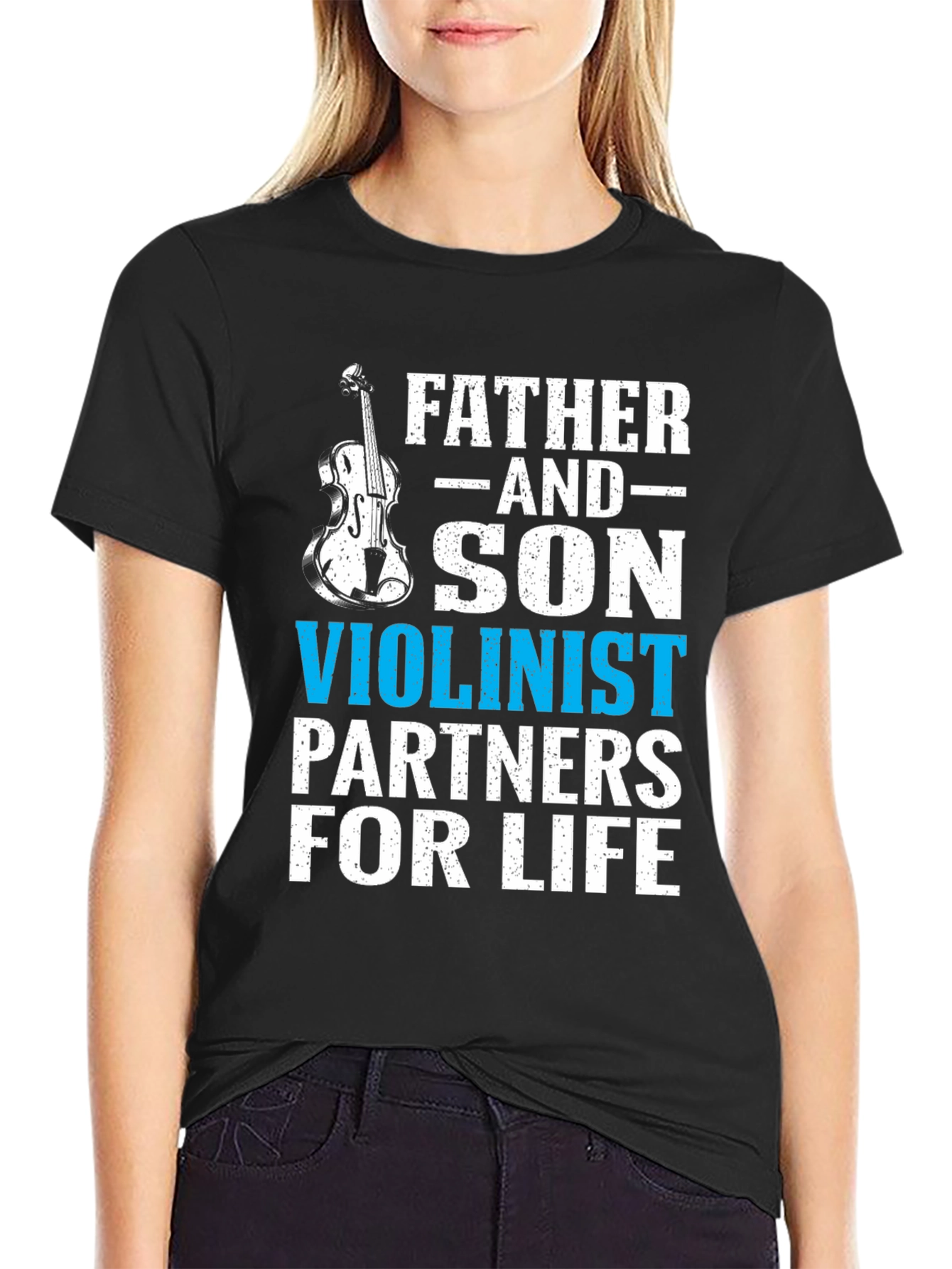Father and Son Violinist Partners for Life T-Shirt
