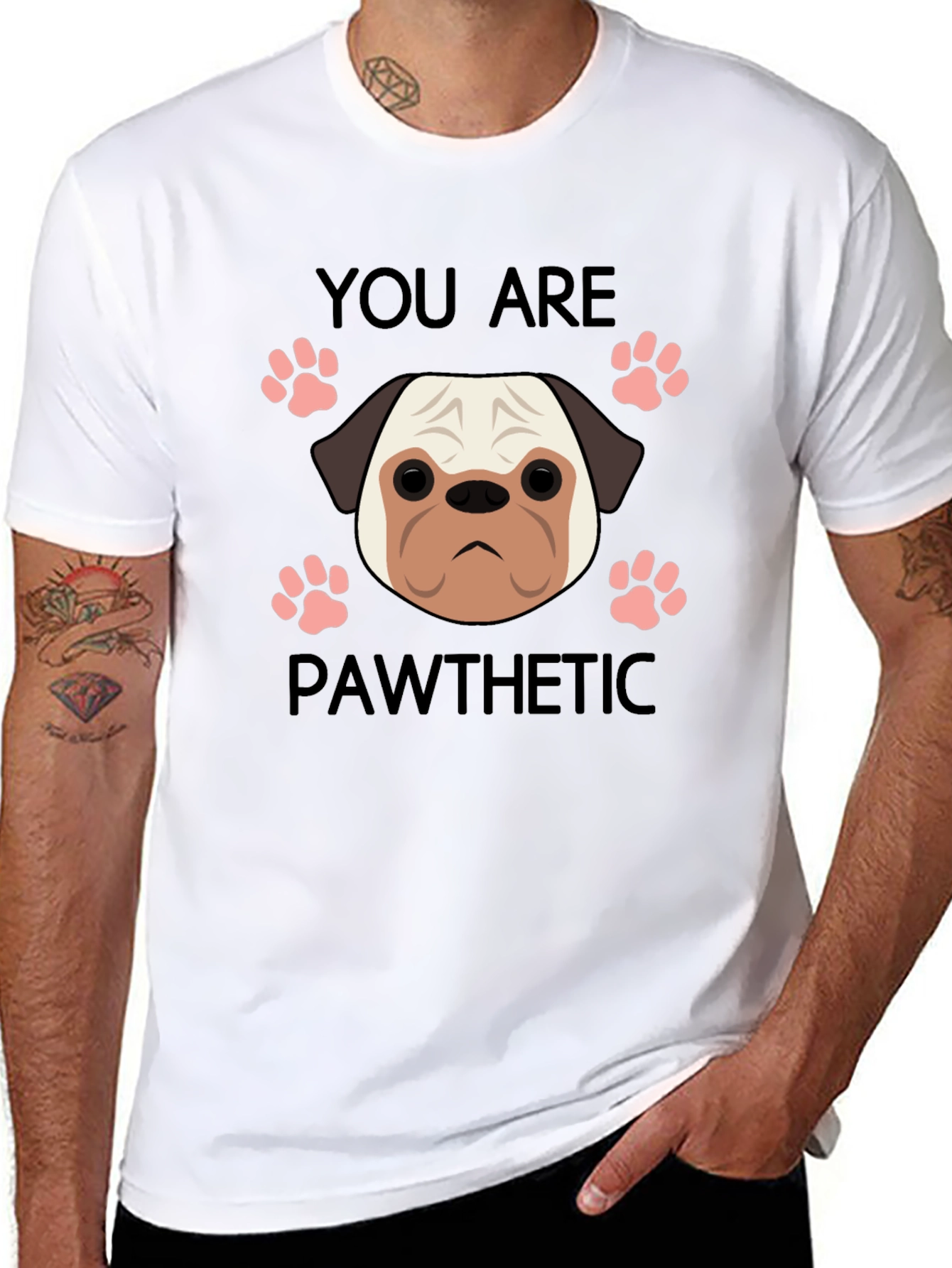 Pawthetic Pug Graphic T-Shirt