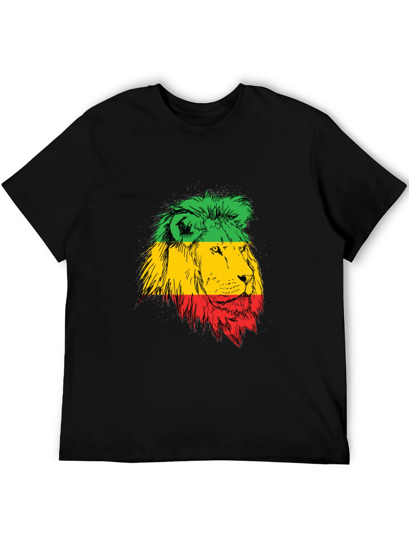 Rasta Lion Graphic Black T-Shirt