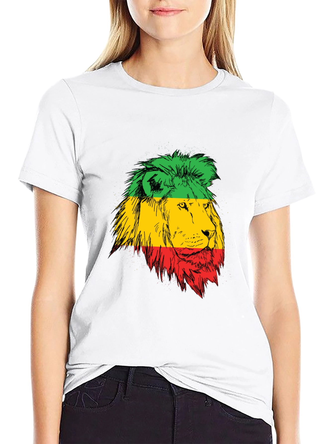 Rasta Lion Graphic Black T-Shirt