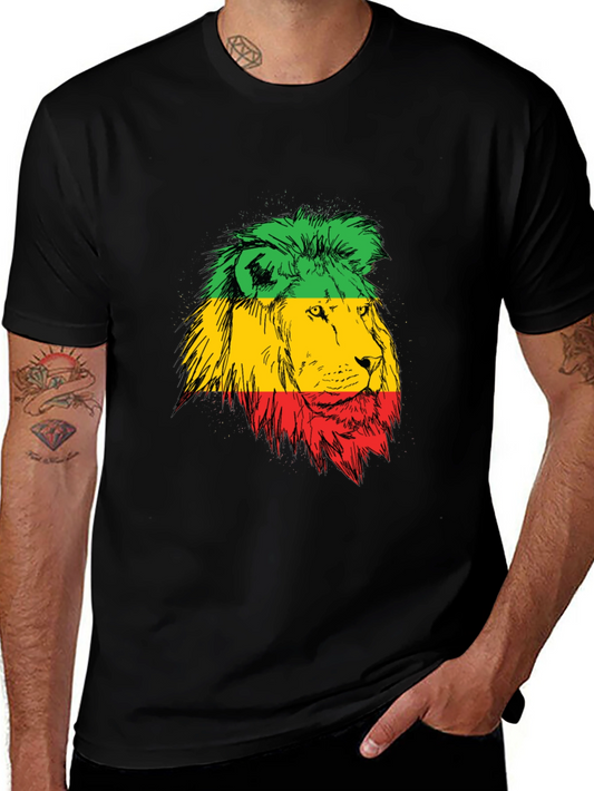 Rasta Lion Graphic Black T-Shirt