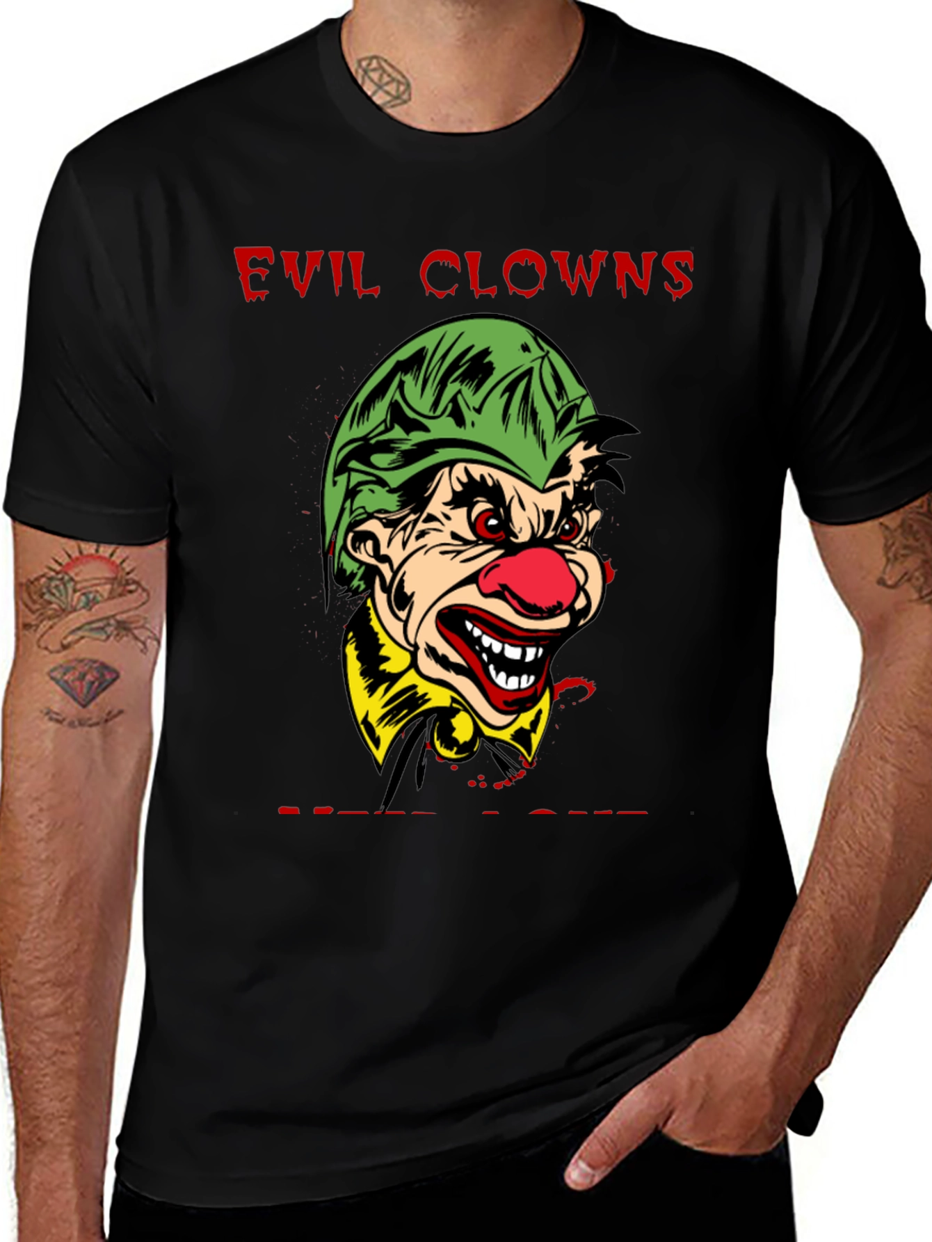 Evil Clown Graphic T-Shirt - Horror Theme