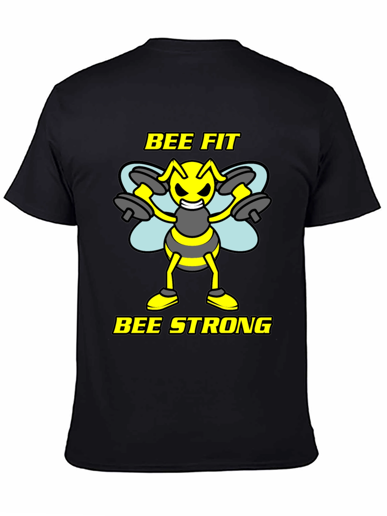 Bee Fit Bee Strong Black T-Shirt - Fitness Apparel
