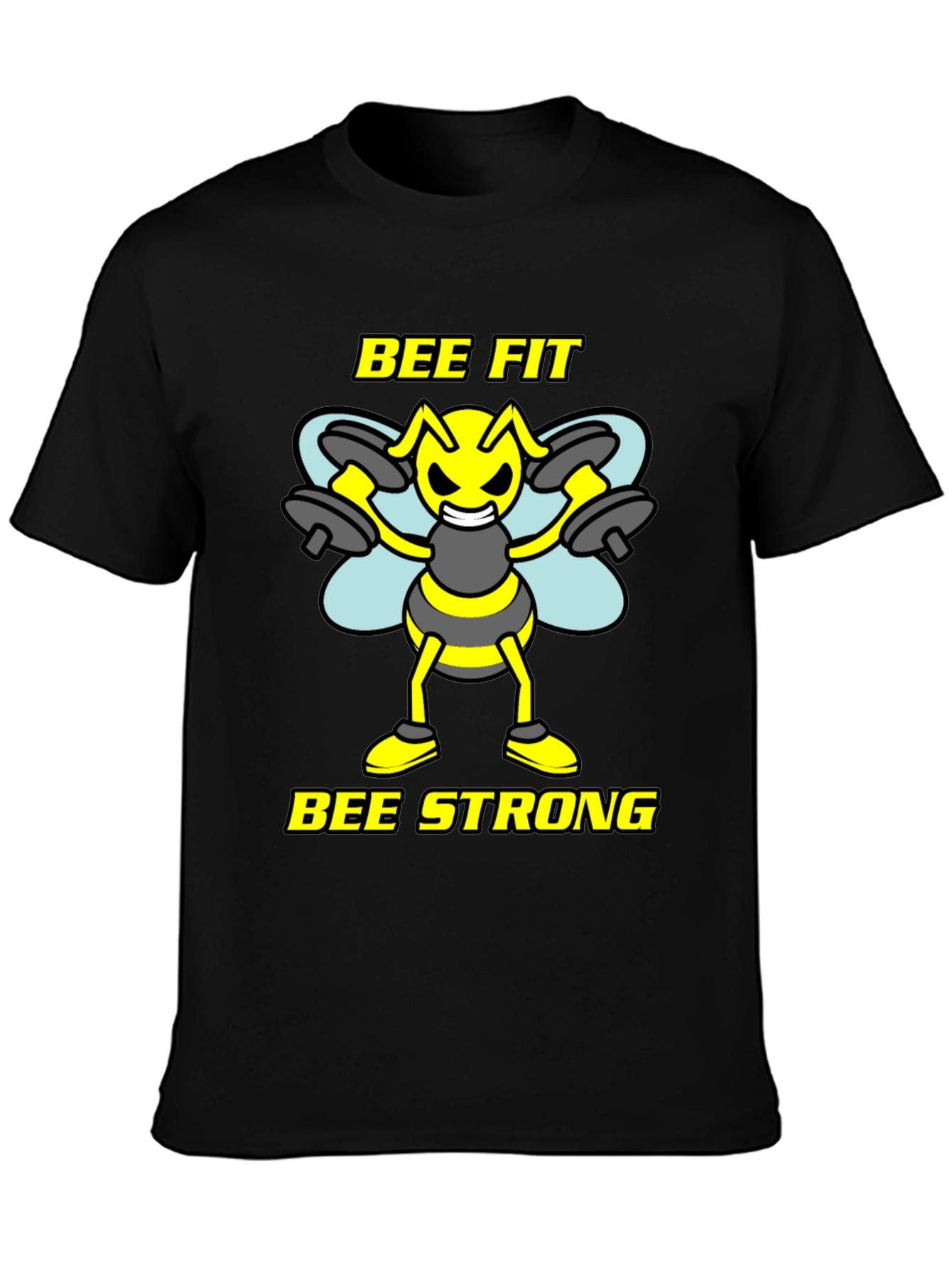 Bee Fit Bee Strong Black T-Shirt - Fitness Apparel