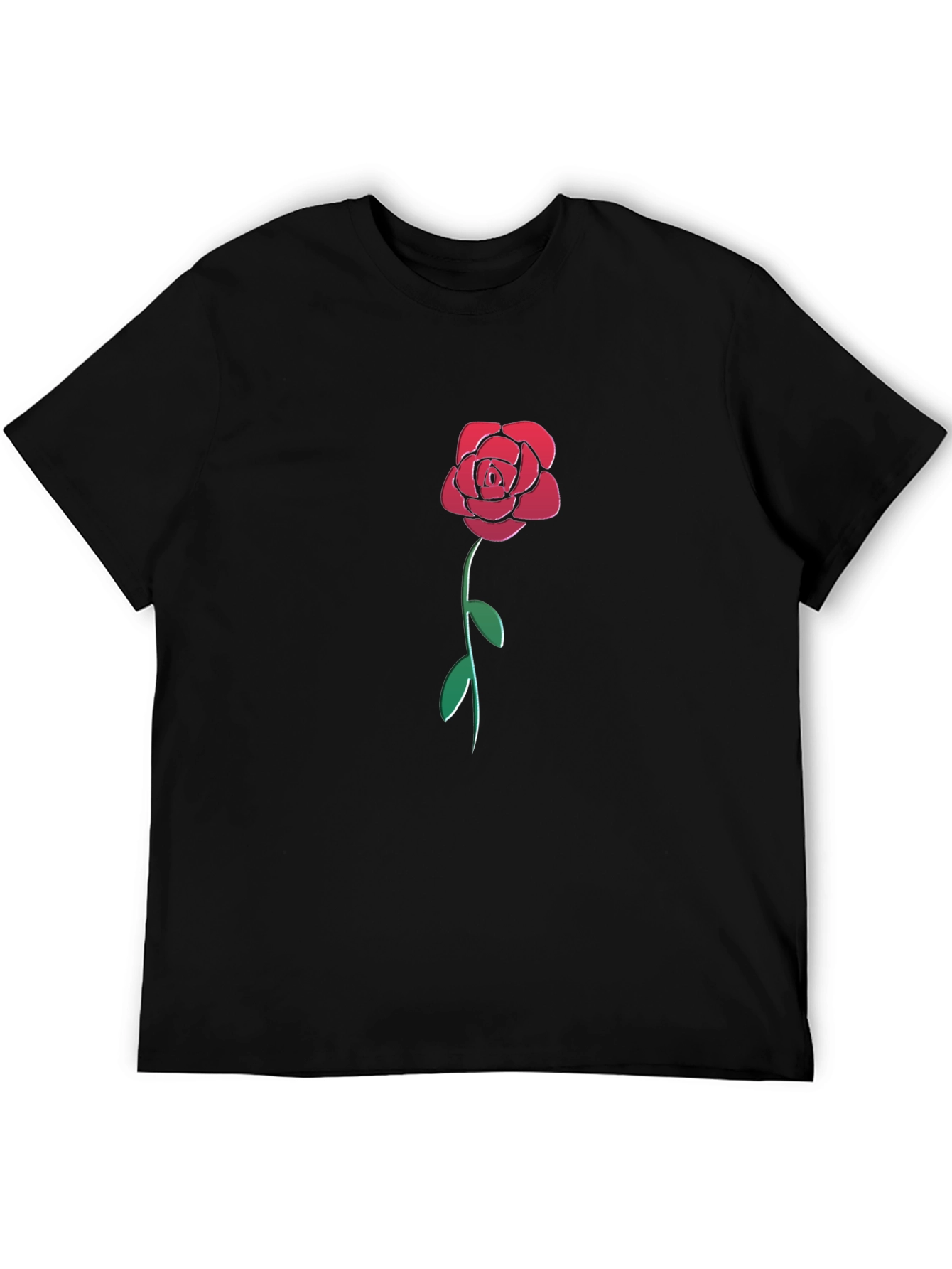 Rose Graphic Black T-Shirt - Stylish & Unique