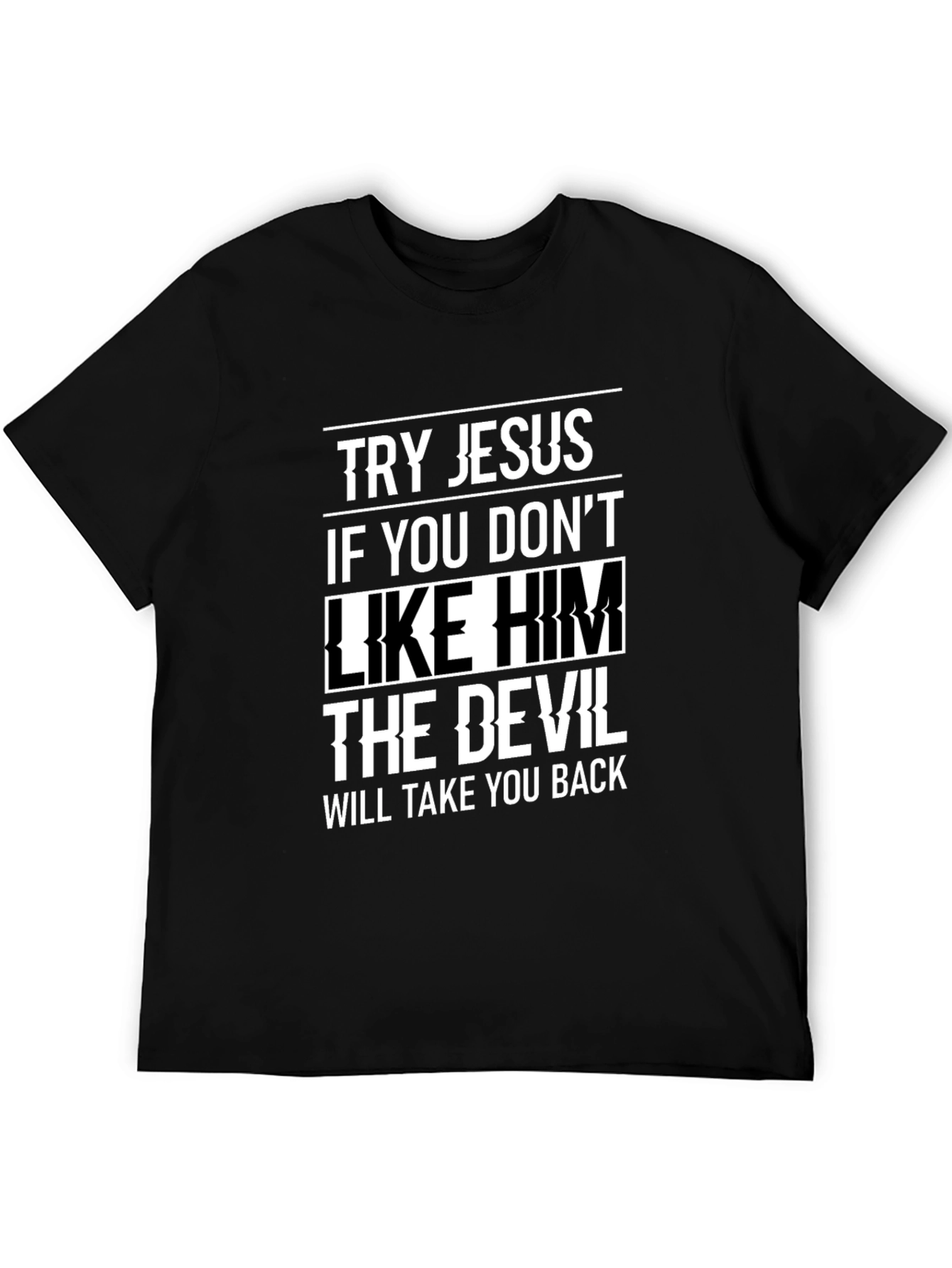 Try Jesus Graphic Tee - Soft Black Cotton