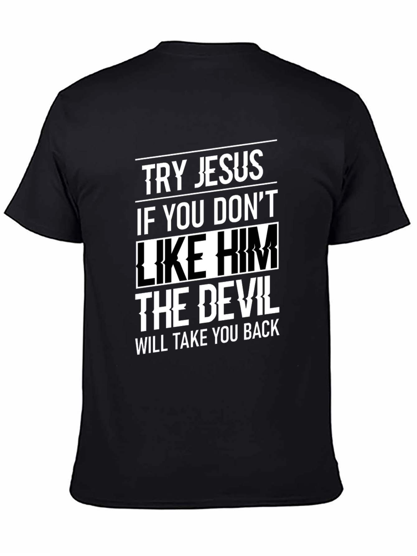 Try Jesus Graphic Tee - Soft Black Cotton