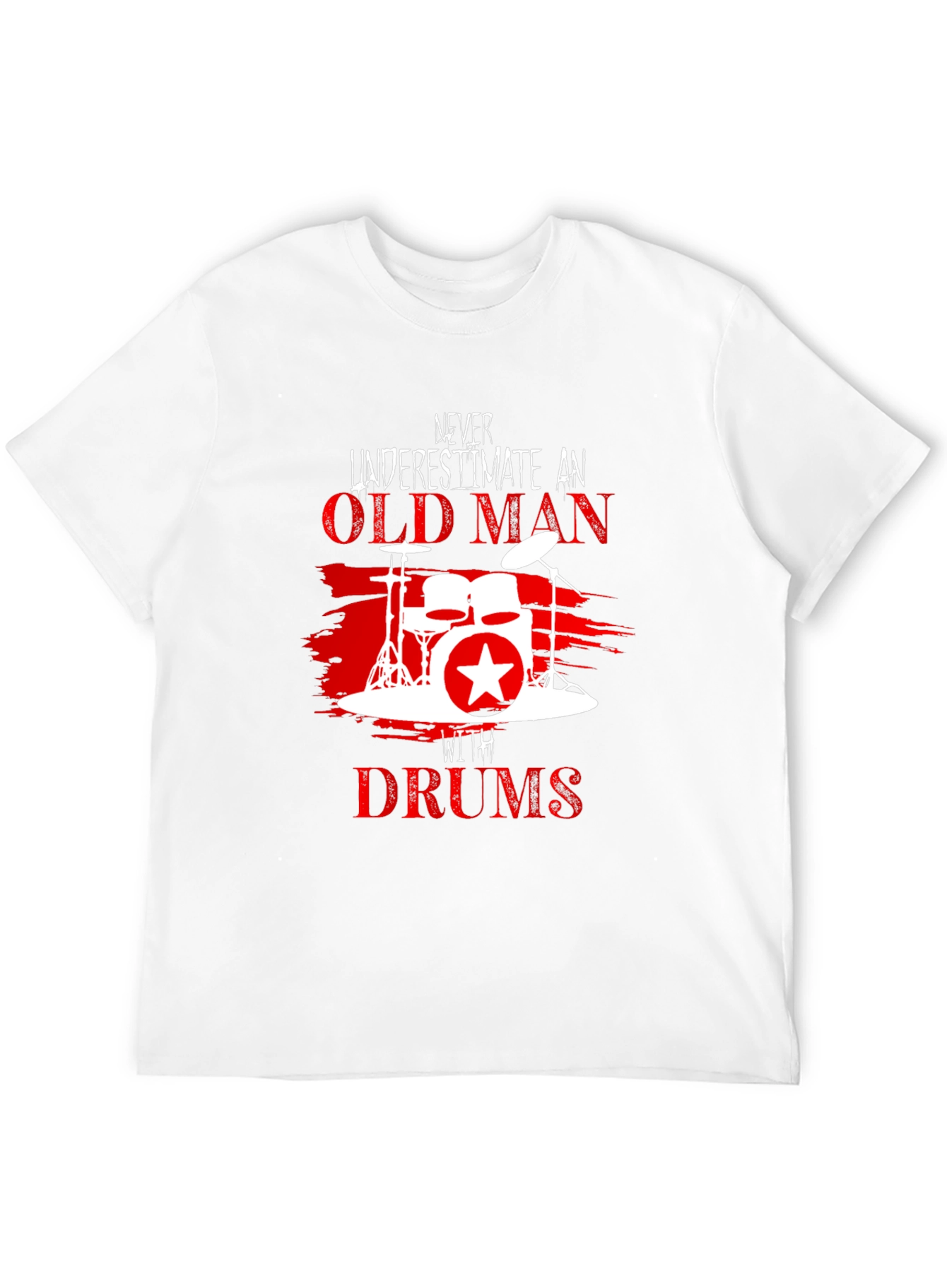 Never Underestimate Old Man with Drums T-Shirt