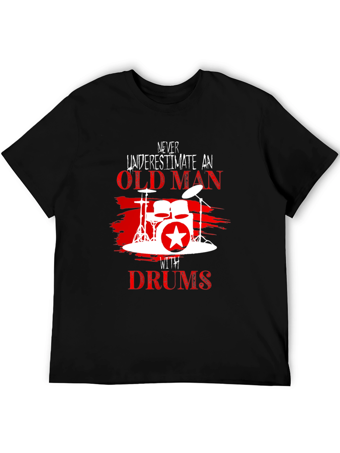Never Underestimate Old Man with Drums T-Shirt