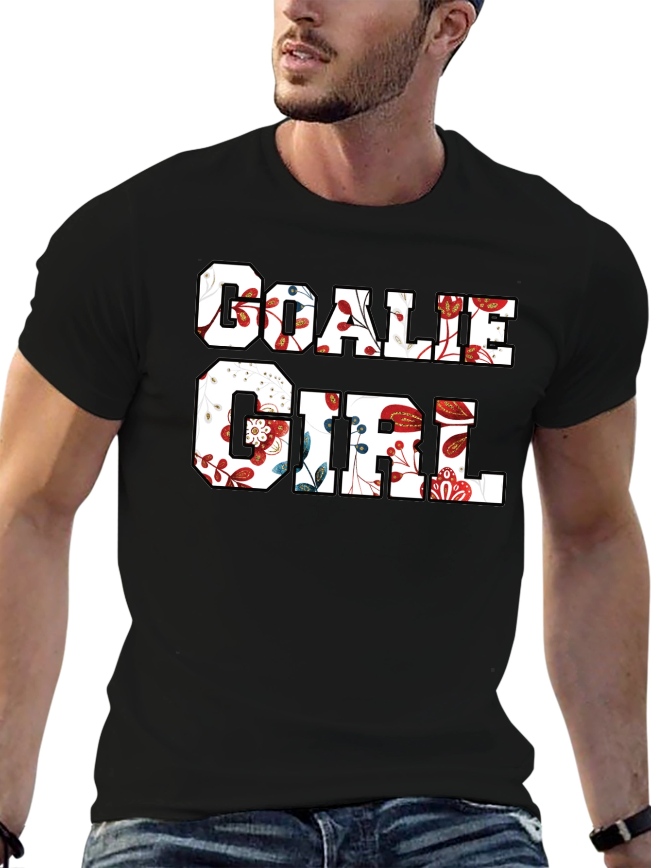 Floral Goalie Girl T-Shirt