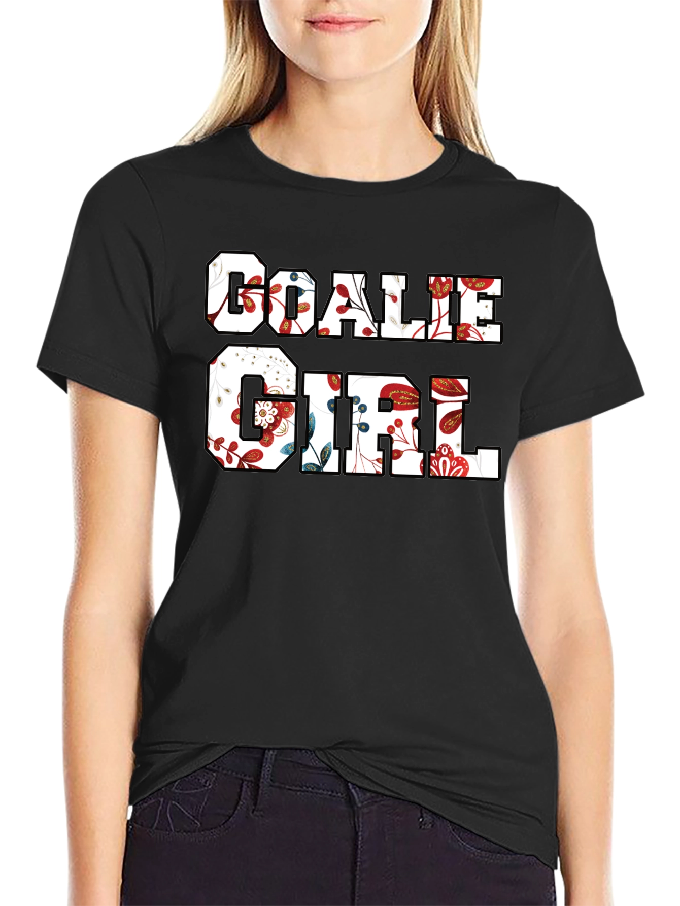 Floral Goalie Girl T-Shirt
