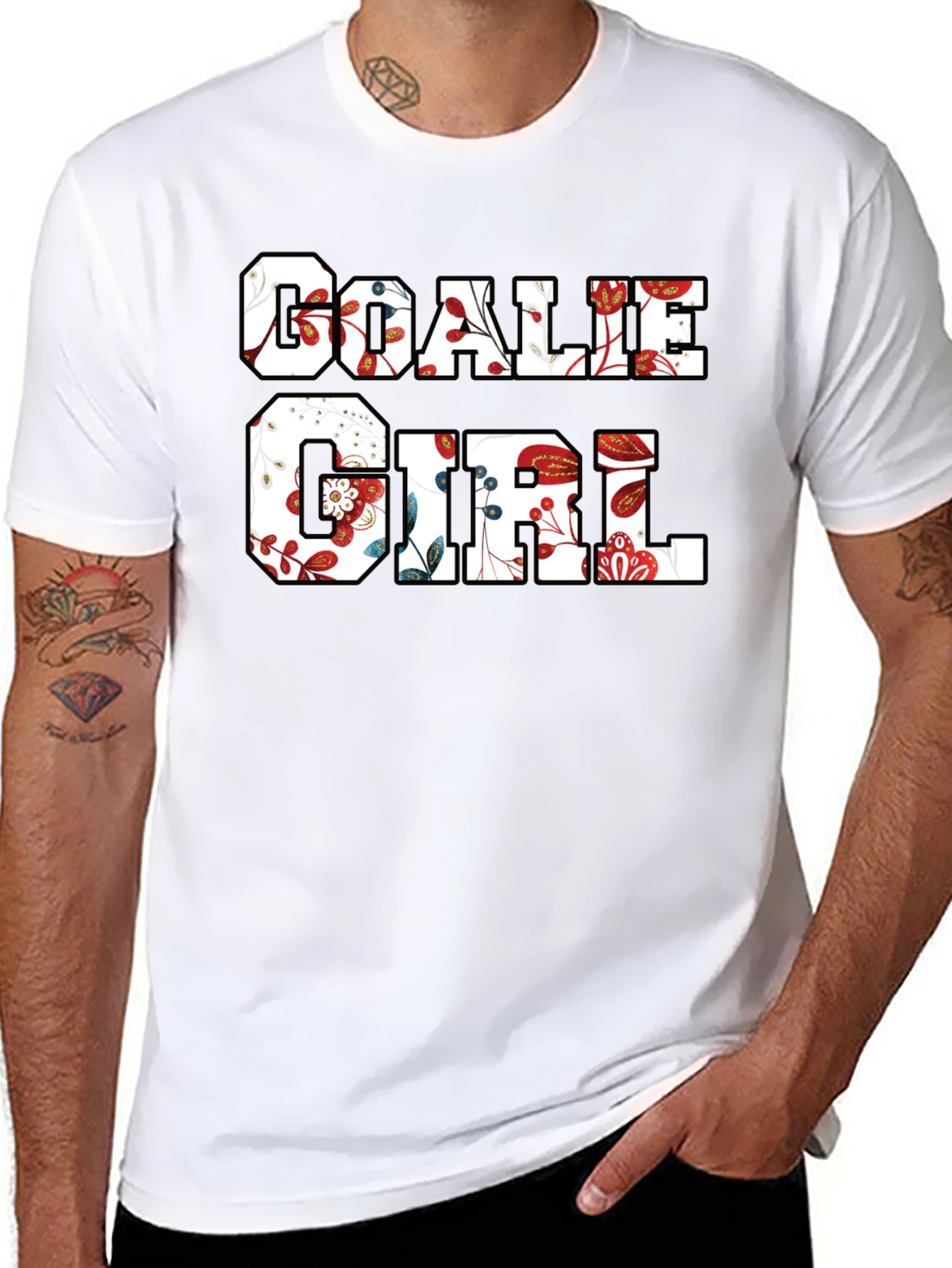 Floral Goalie Girl T-Shirt
