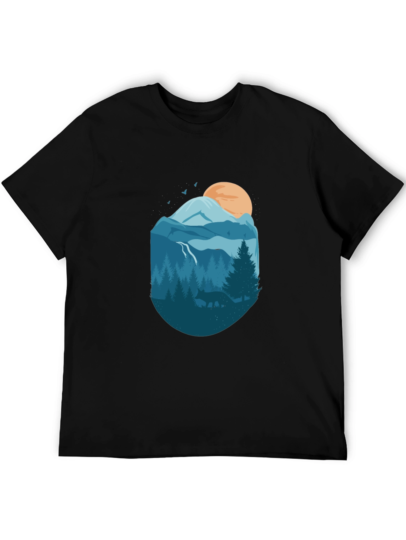 Nature Graphic Tee - Mountains & Wildlife