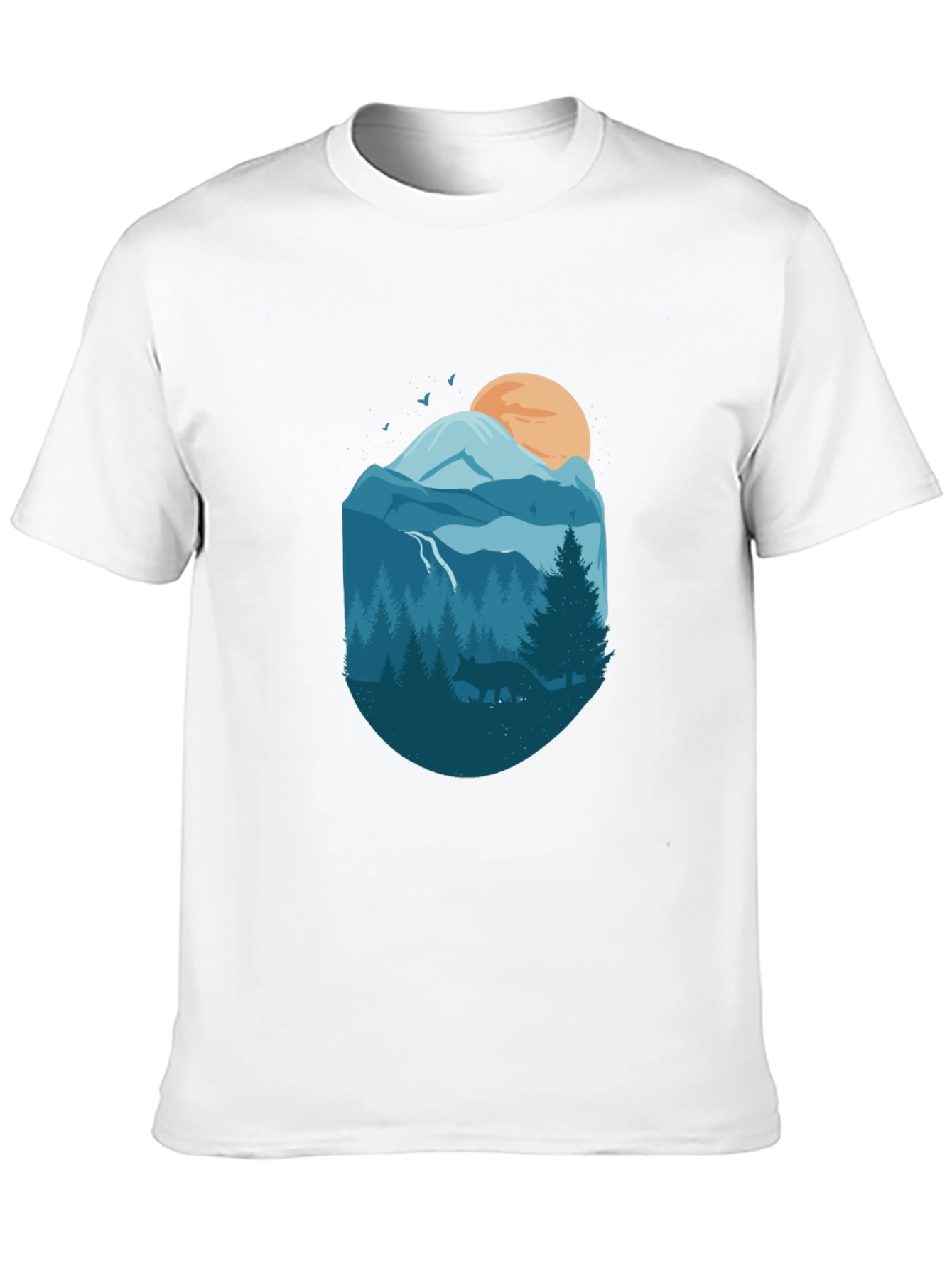 Nature Graphic Tee - Mountains & Wildlife