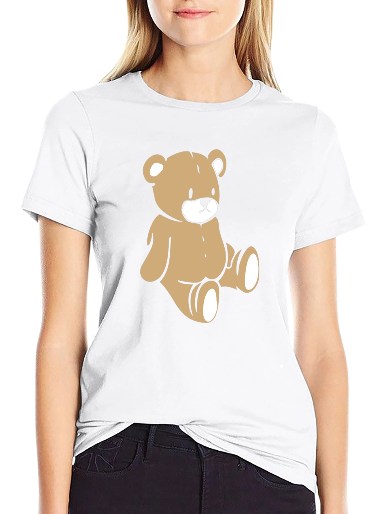 Teddy Bear Graphic Black Tee