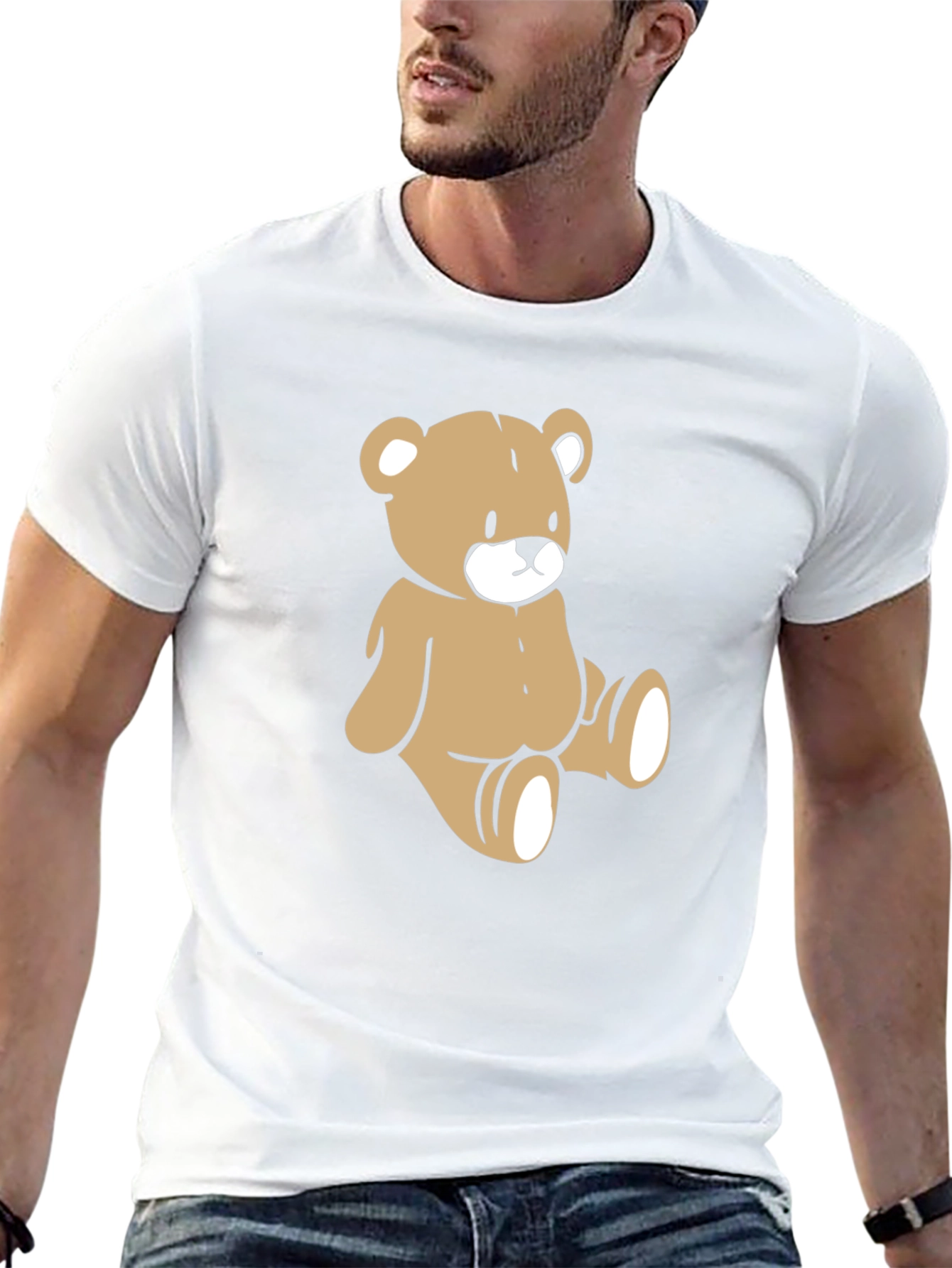 Teddy Bear Graphic Black Tee