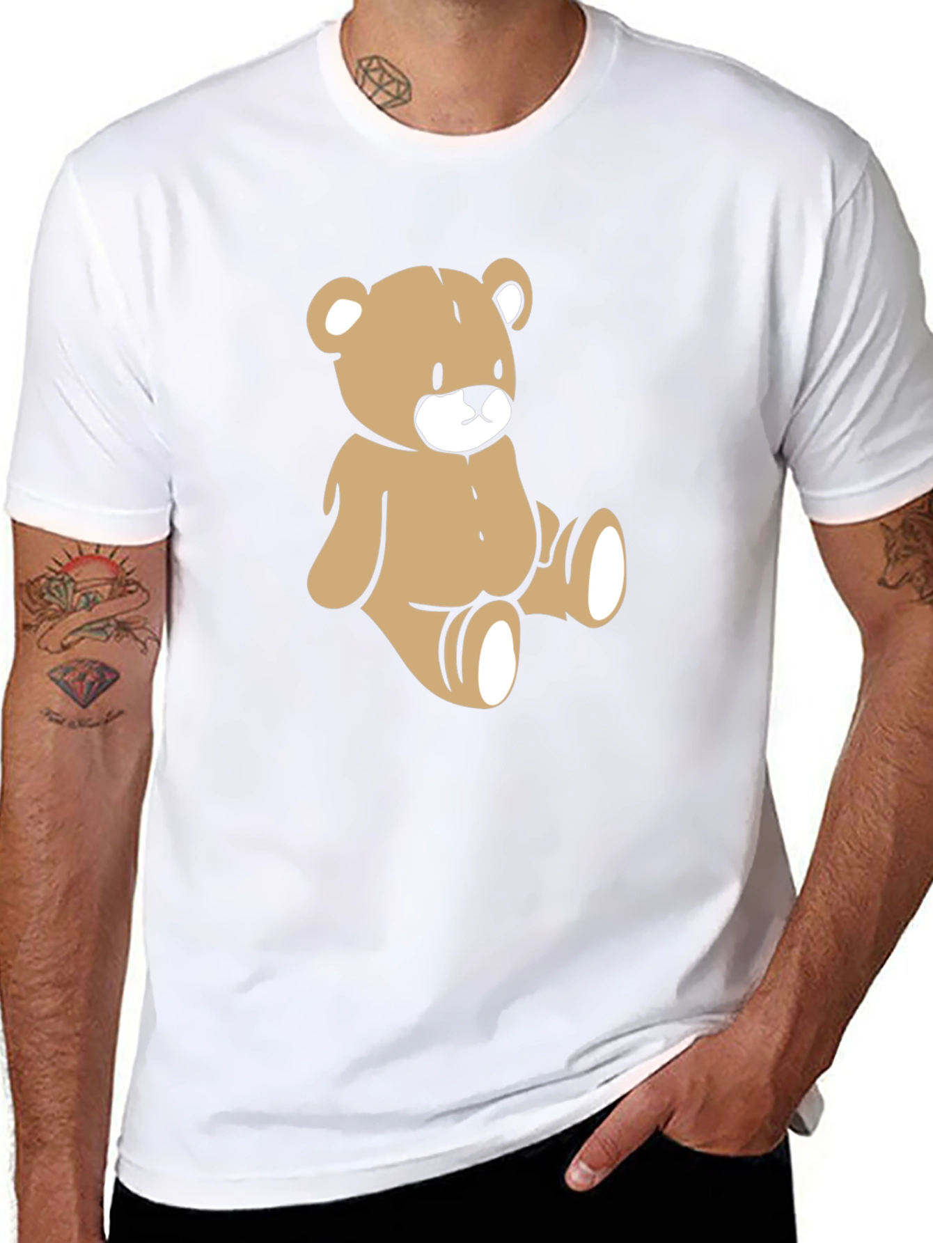 Teddy Bear Graphic Black Tee