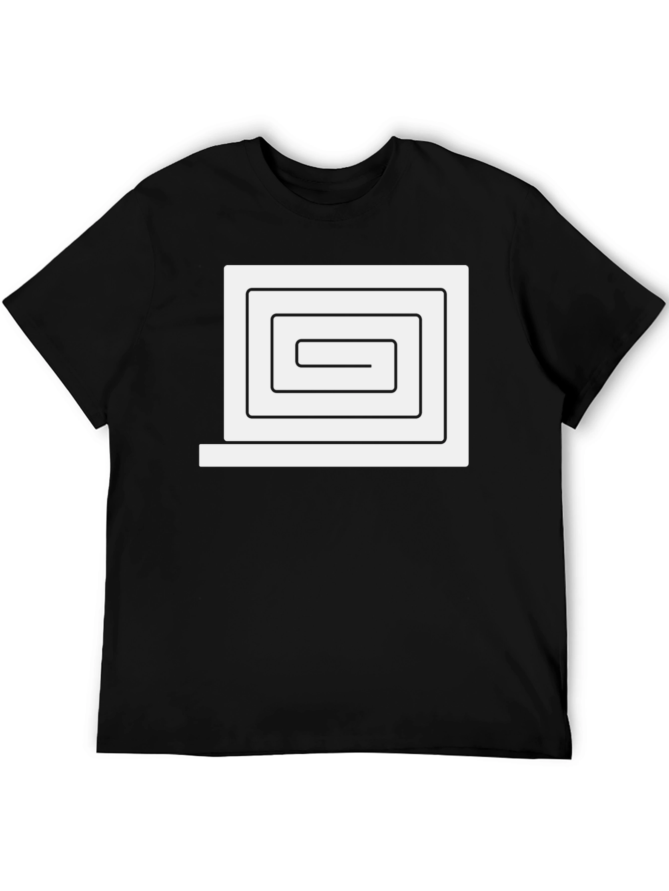 Modern Maze Graphic Tee - Black Cotton Blend