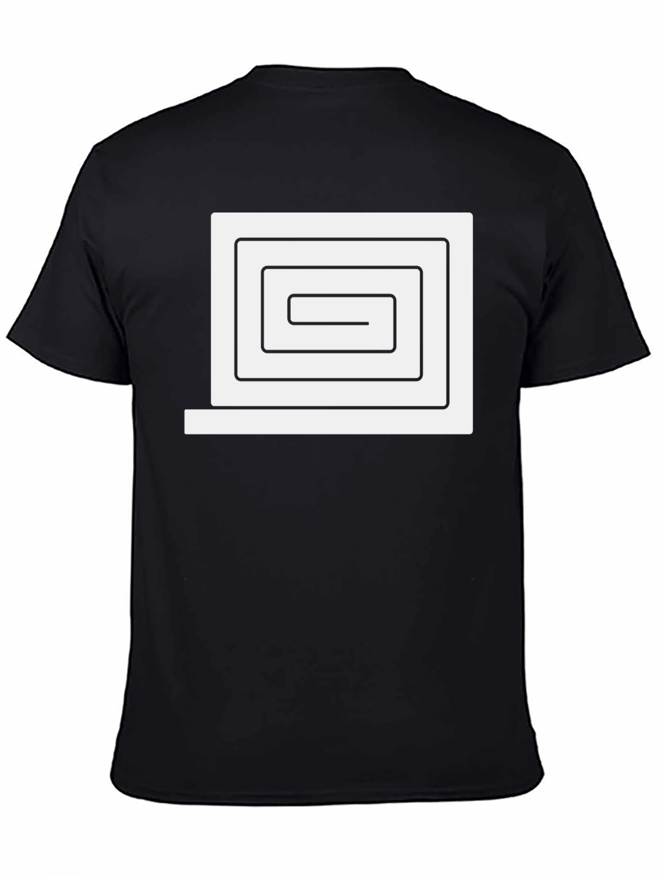 Modern Maze Graphic Tee - Black Cotton Blend