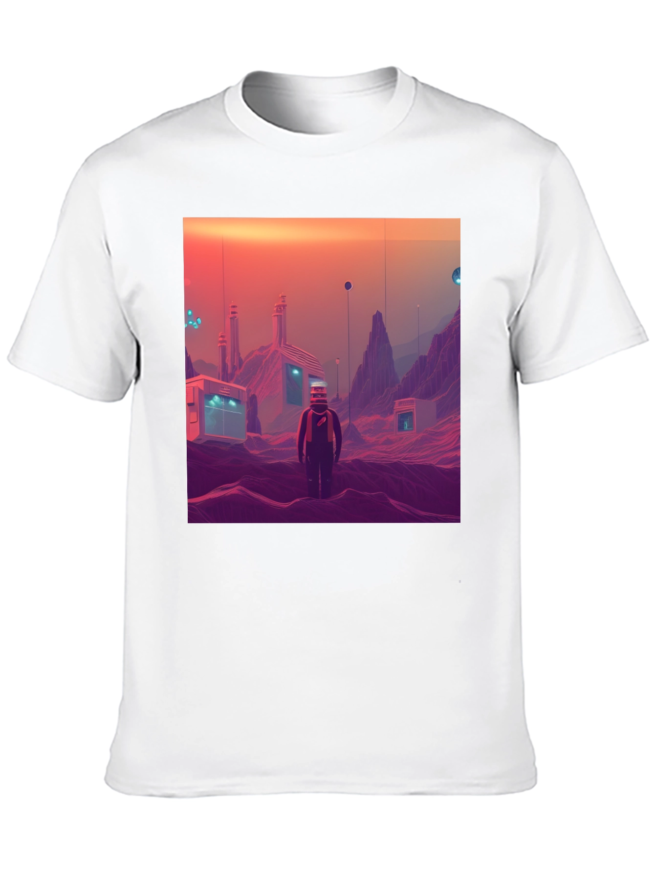 Retro Sci-Fi T-Shirt - Martian Landscape