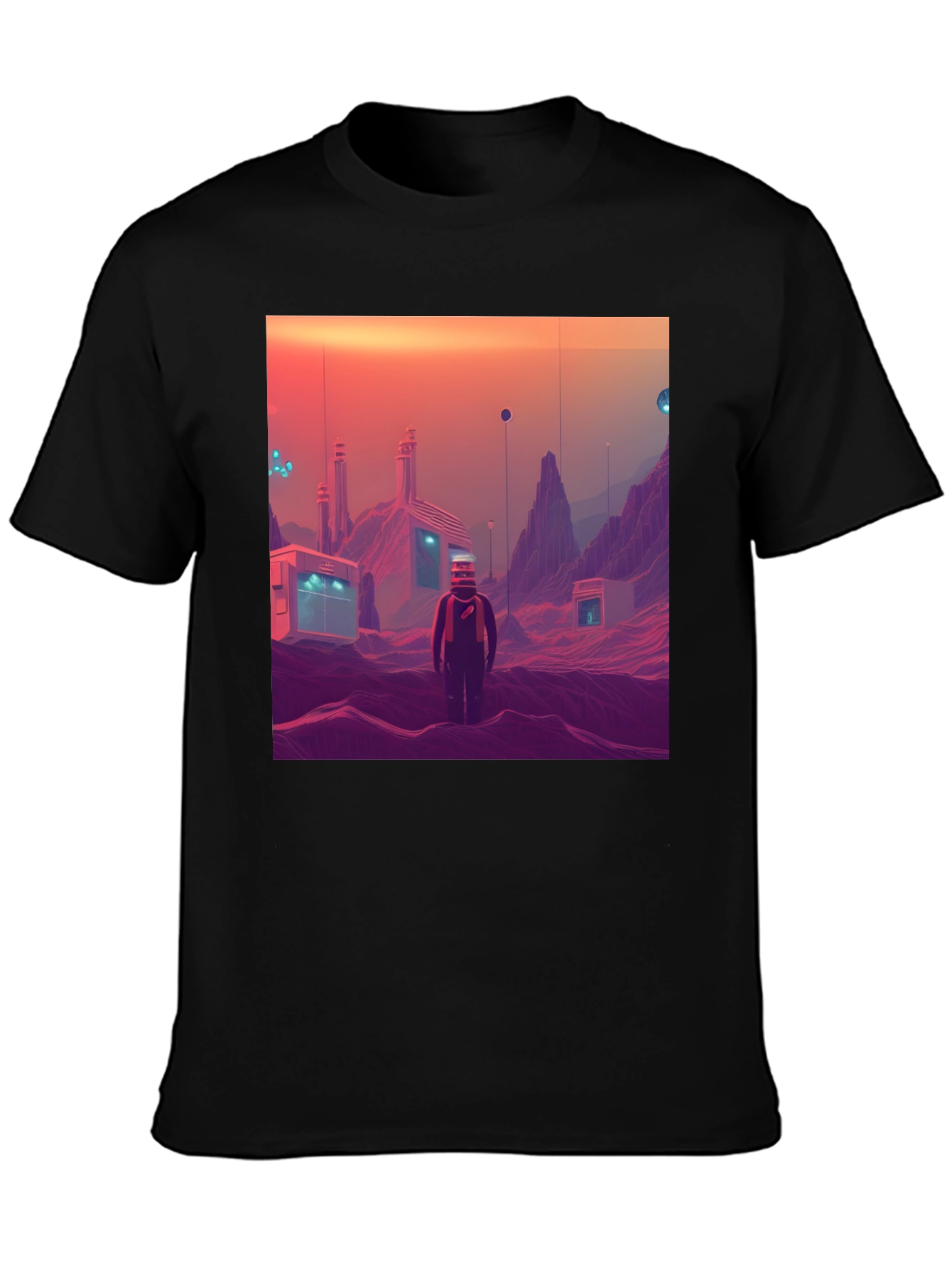Retro Sci-Fi T-Shirt - Martian Landscape