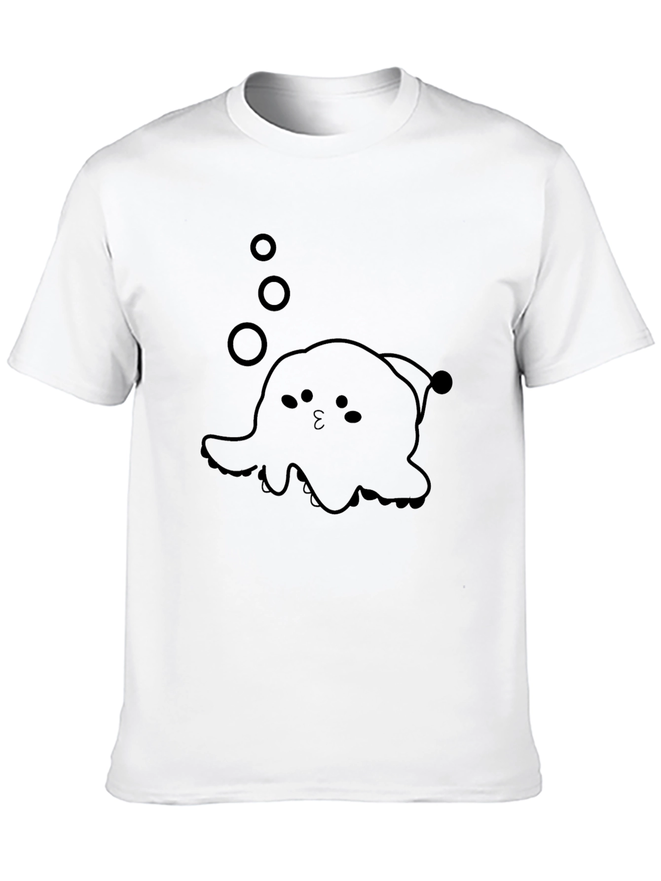 Cute Octopus Graphic Tee - Black Cotton Blend
