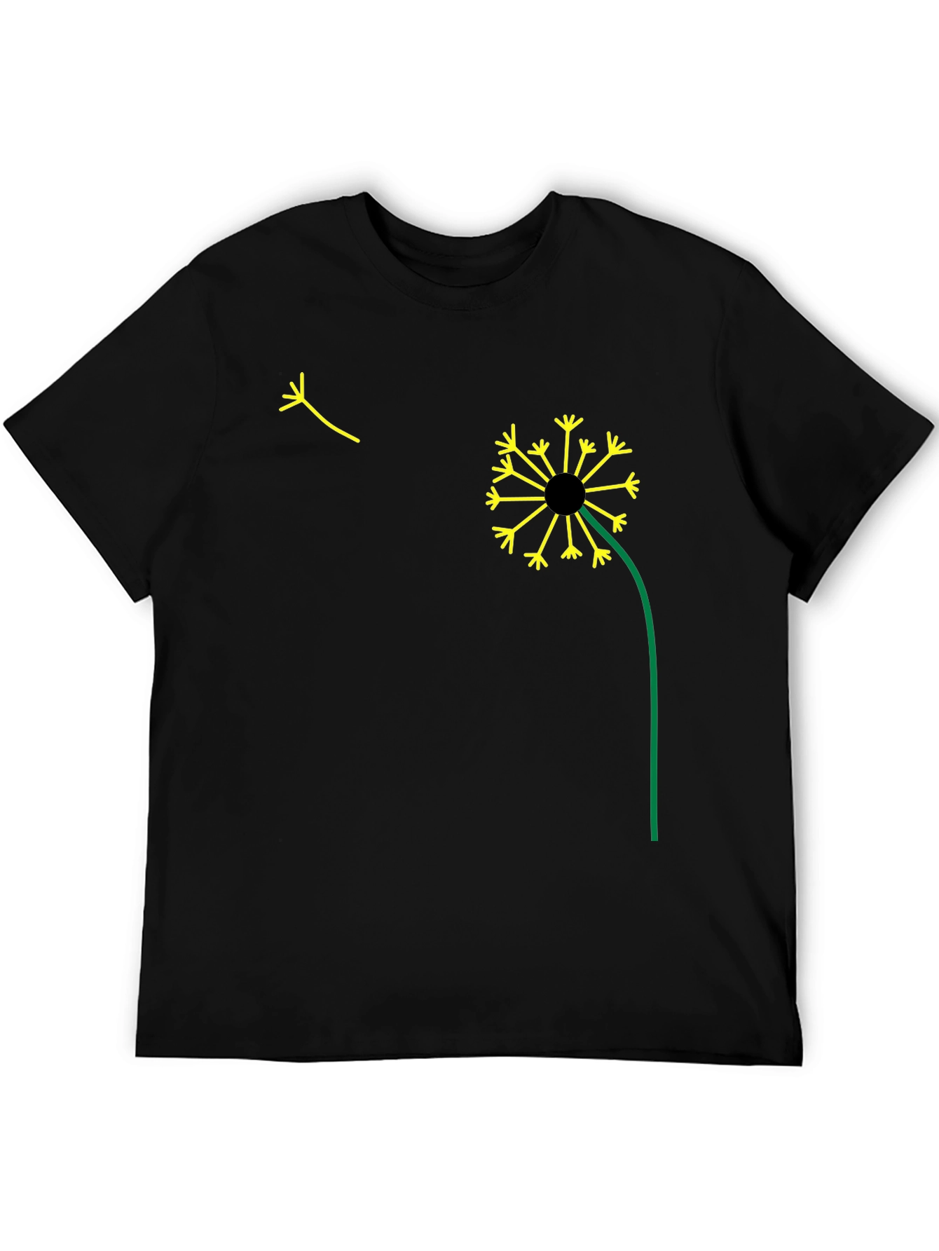 Dandelion Graphic Black T-Shirt