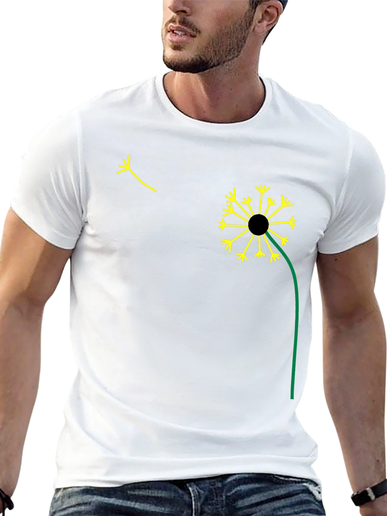 Dandelion Graphic Black T-Shirt