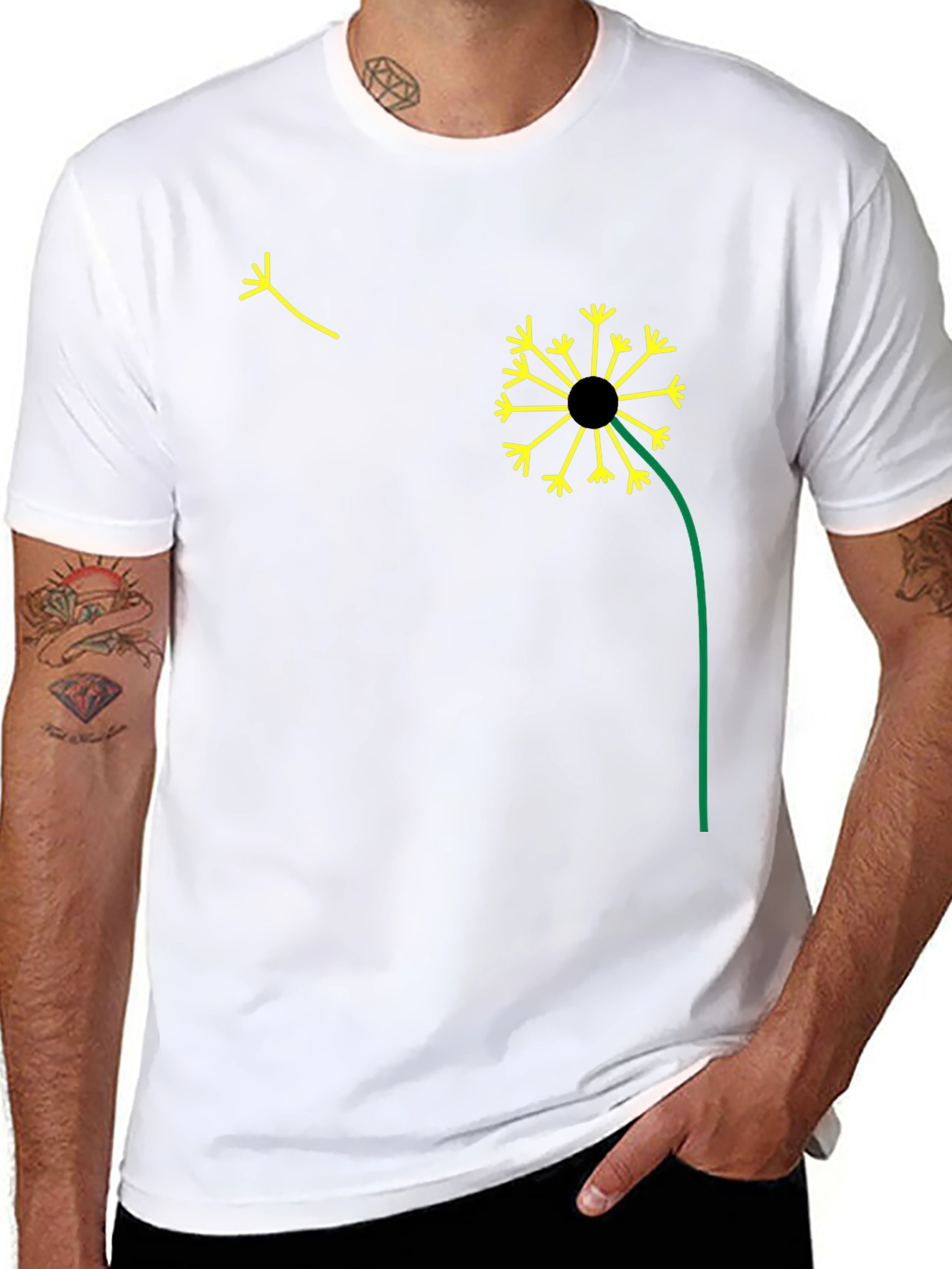 Dandelion Graphic Black T-Shirt
