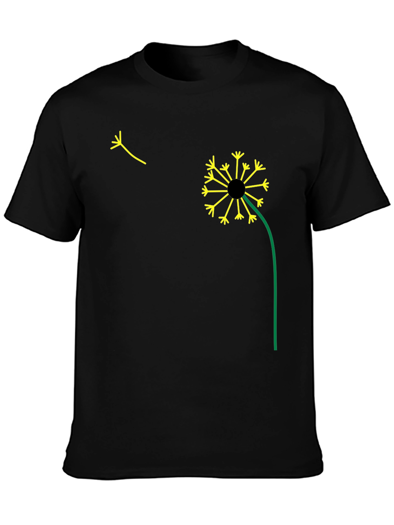 Dandelion Graphic Black T-Shirt
