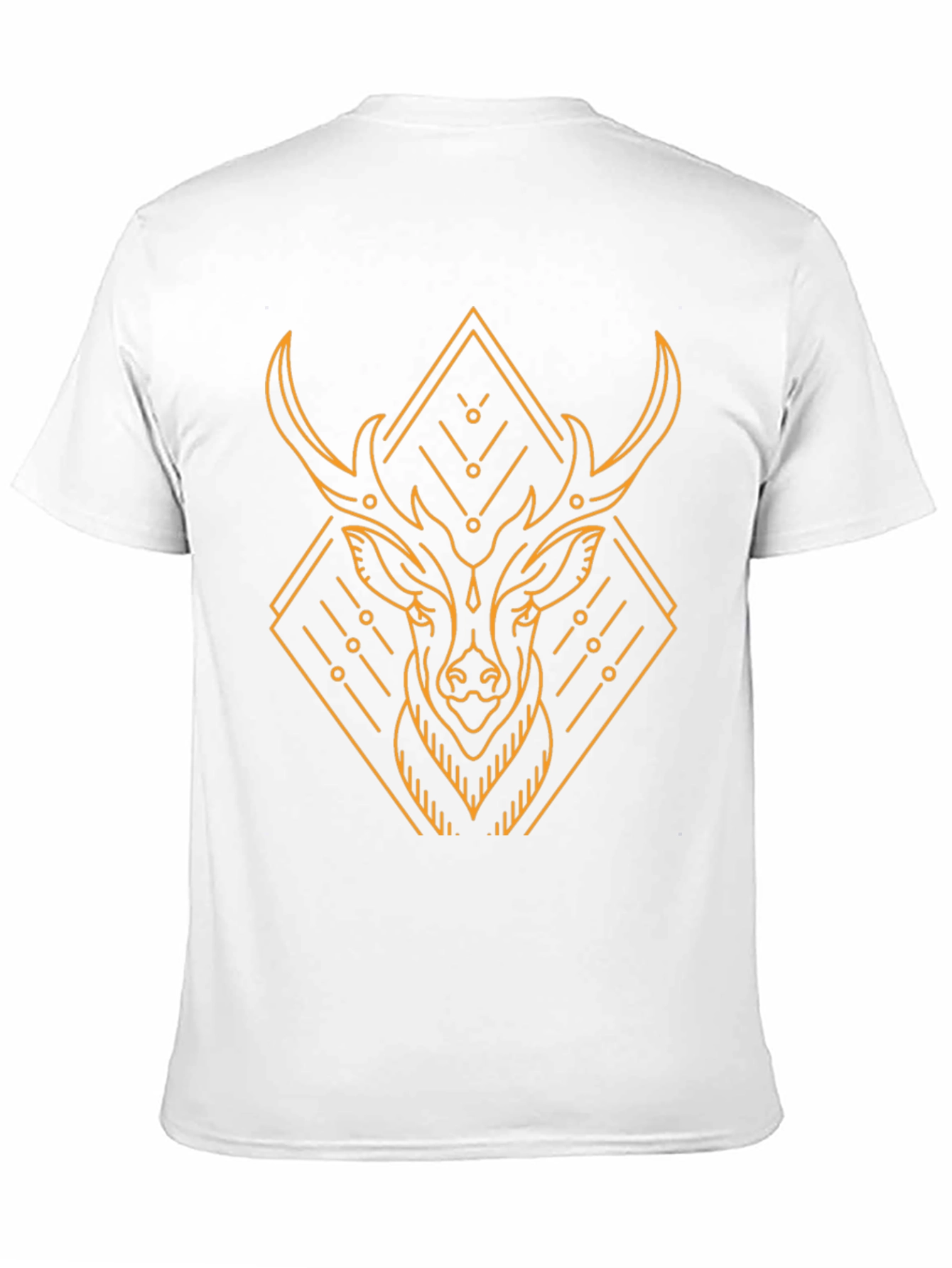 Geometric Deer Graphic Black T-Shirt