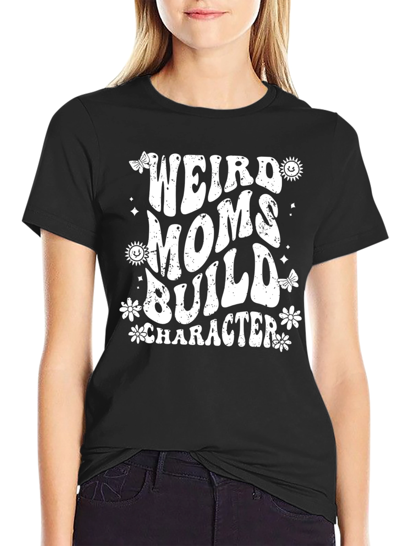 Weird Moms Build Character Graphic Tee