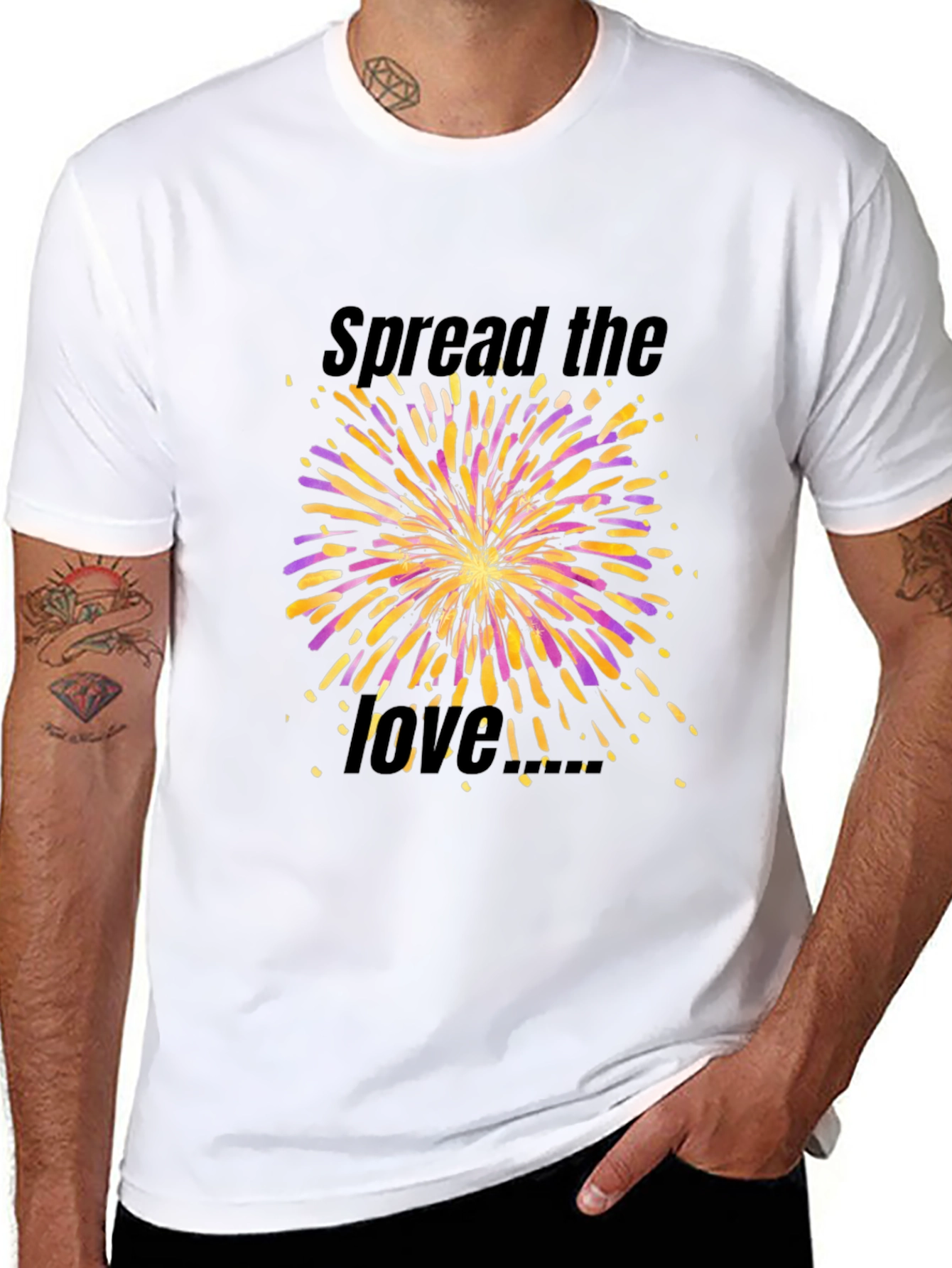 Spread the Love Fireworks Graphic Black T-Shirt