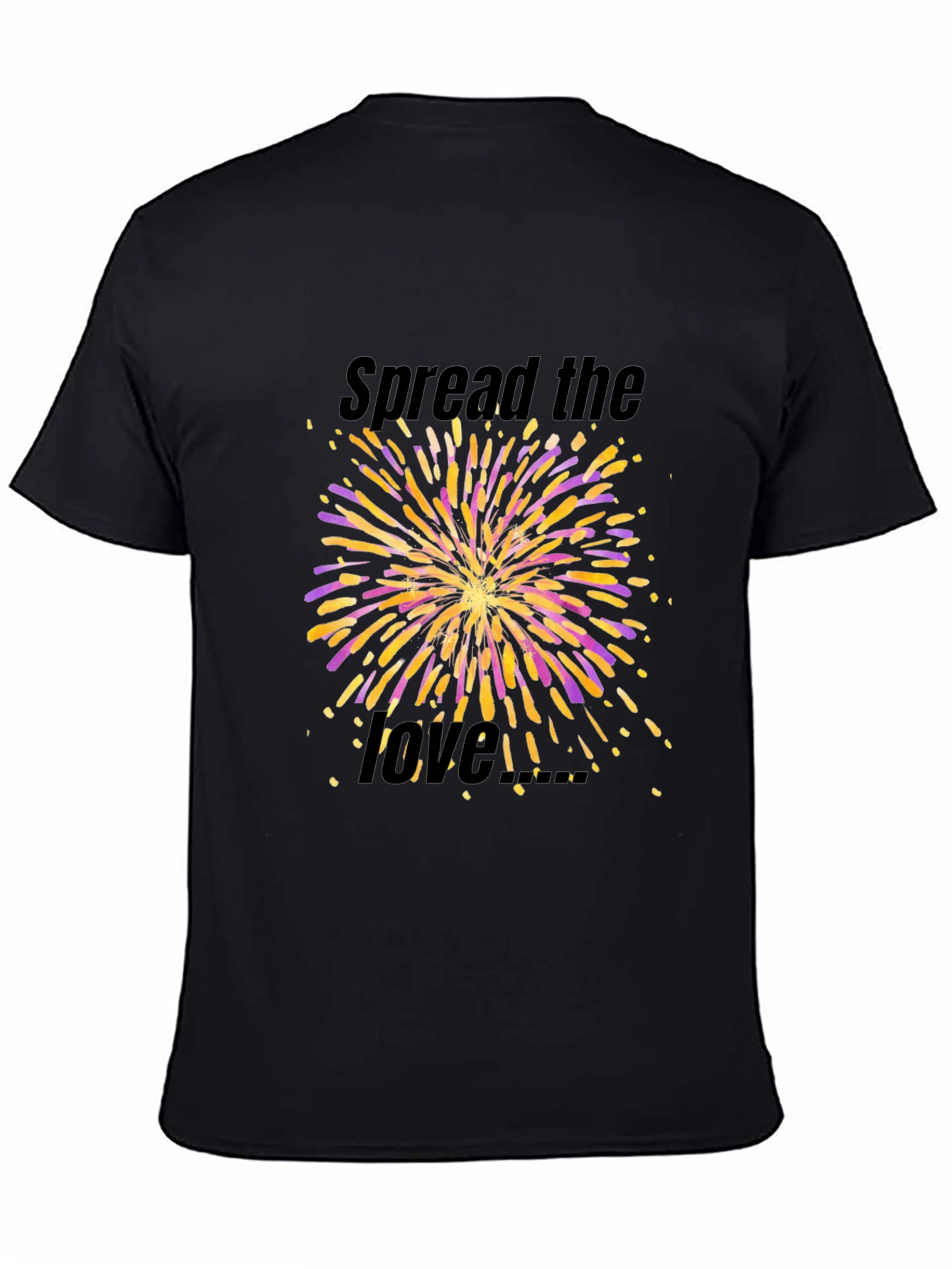 Spread the Love Fireworks Graphic Black T-Shirt