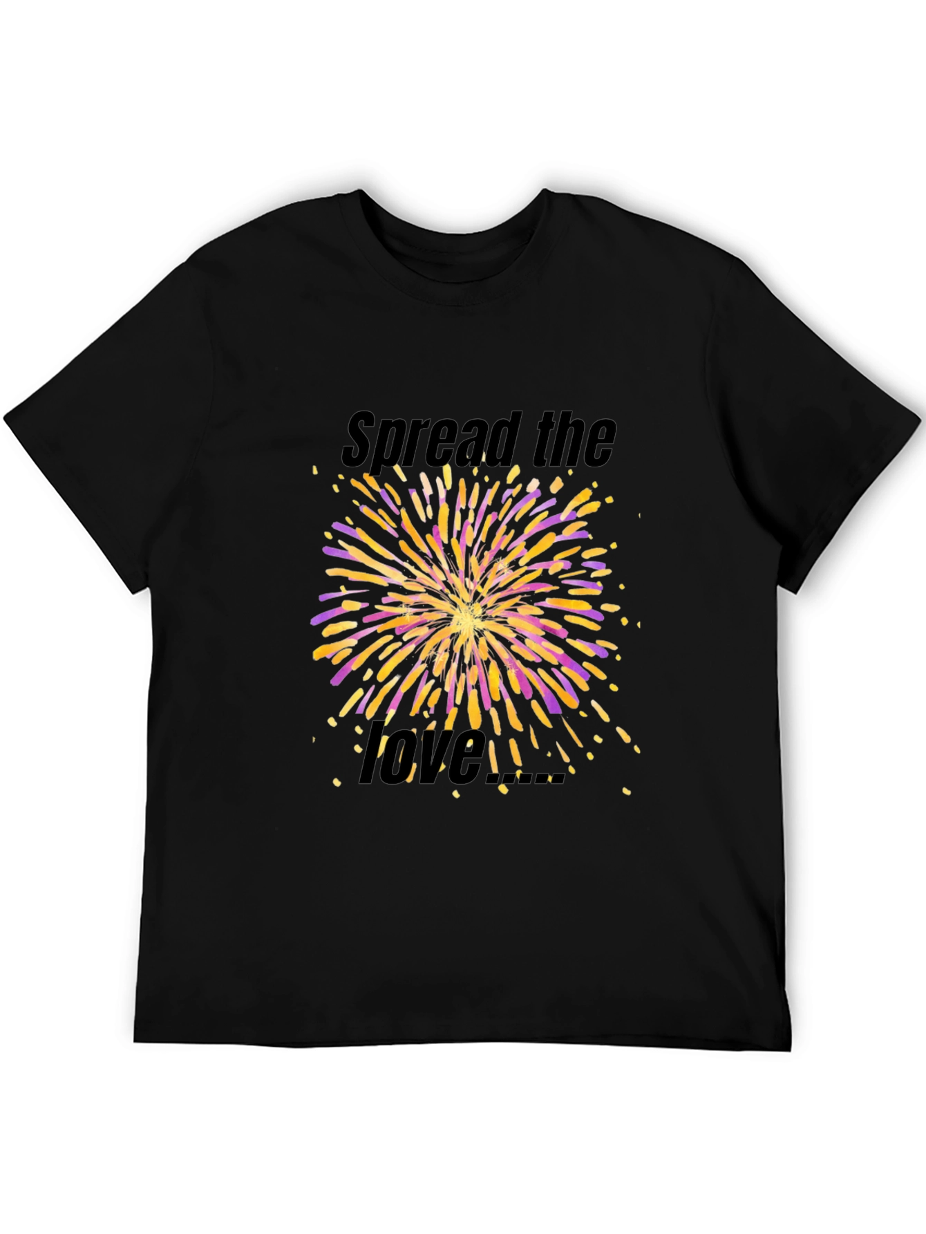 Spread the Love Fireworks Graphic Black T-Shirt