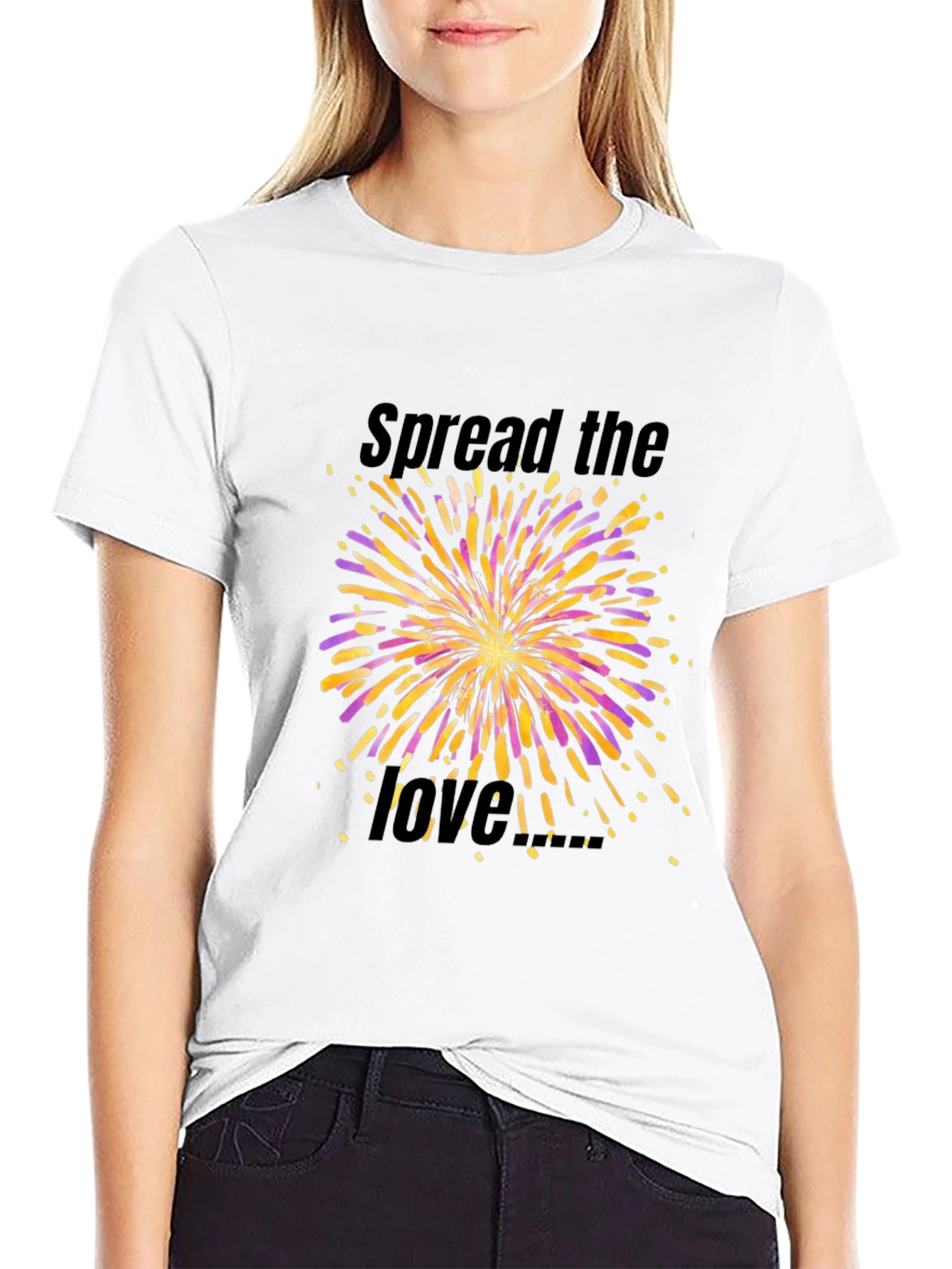 Spread the Love Fireworks Graphic Black T-Shirt