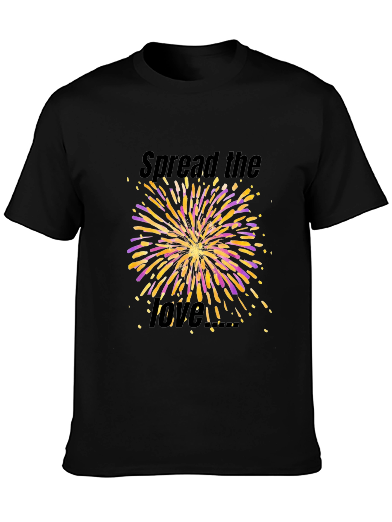 Spread the Love Fireworks Graphic Black T-Shirt