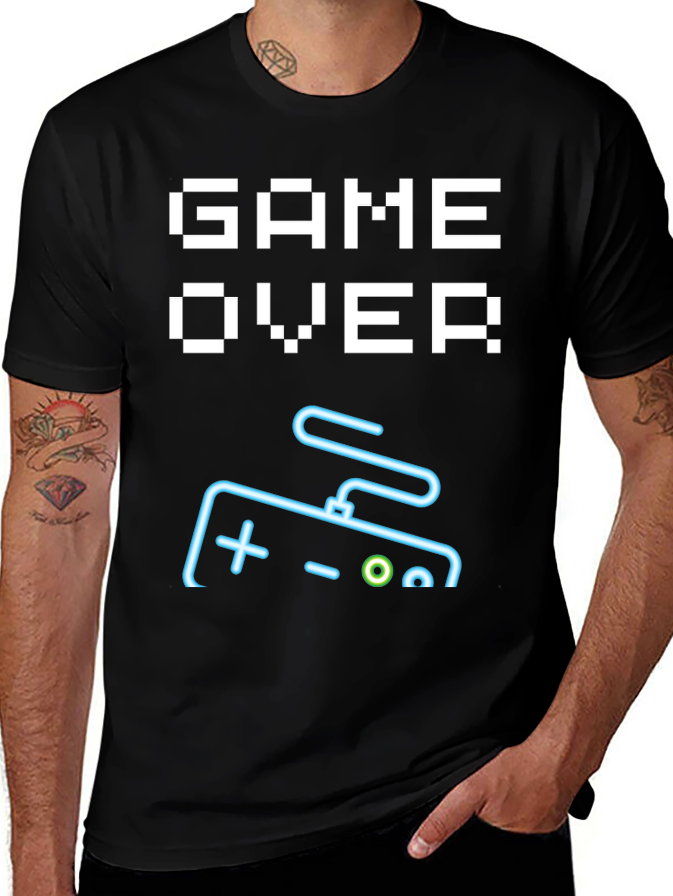 Game Over Controller Graphic Tee - Retro Gamer Style
