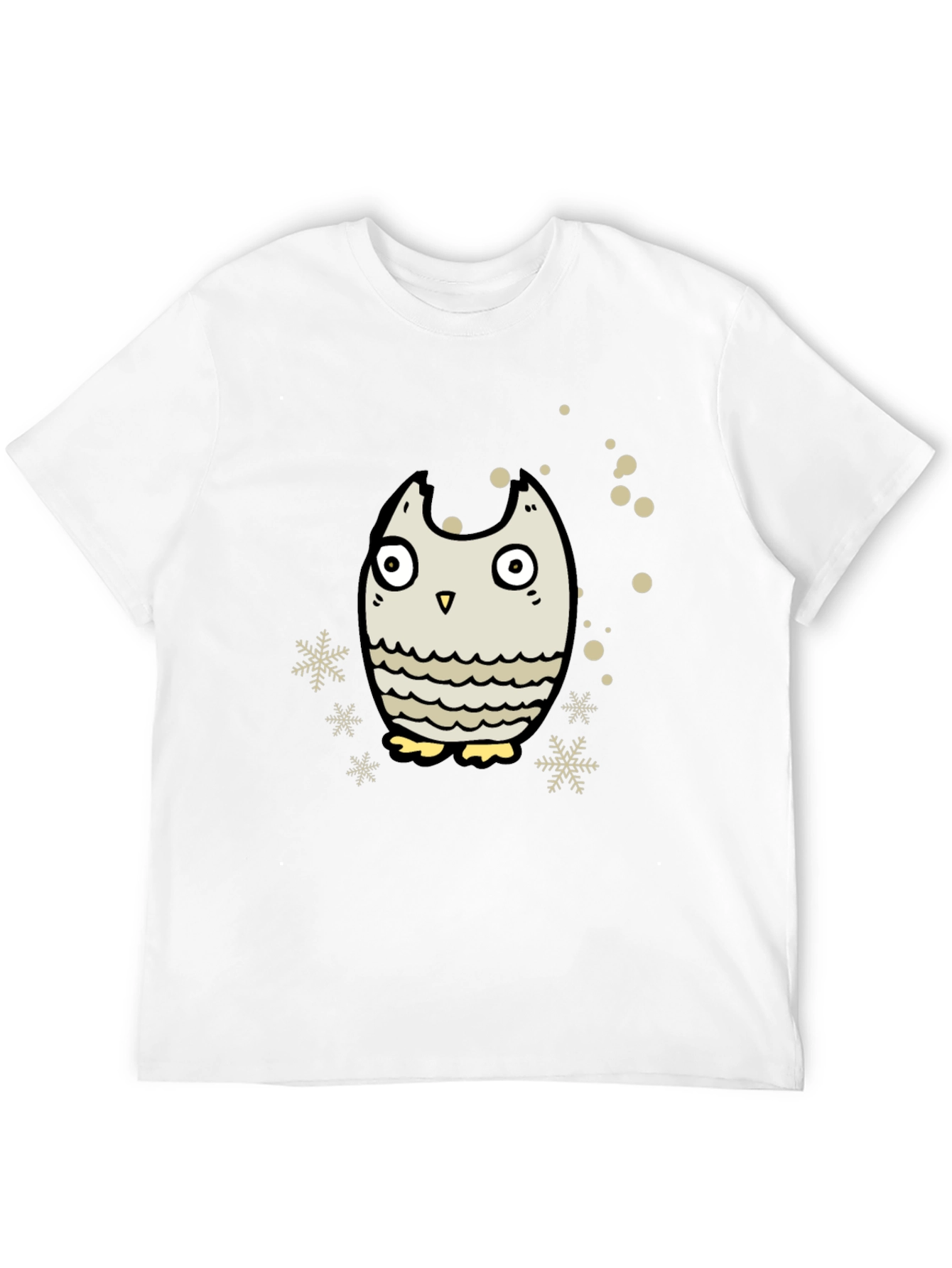 Owl Graphic Black T-Shirt - Winter Holiday Design