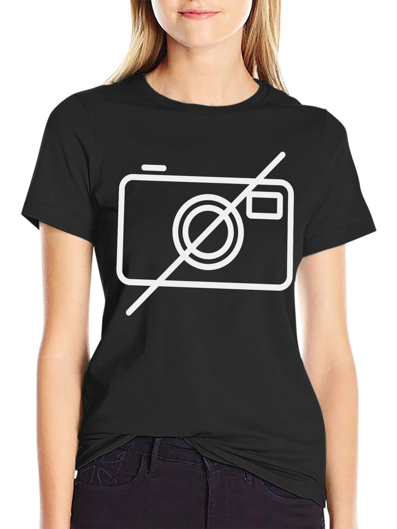 No Photography T-Shirt - Black Crew Neck Tee