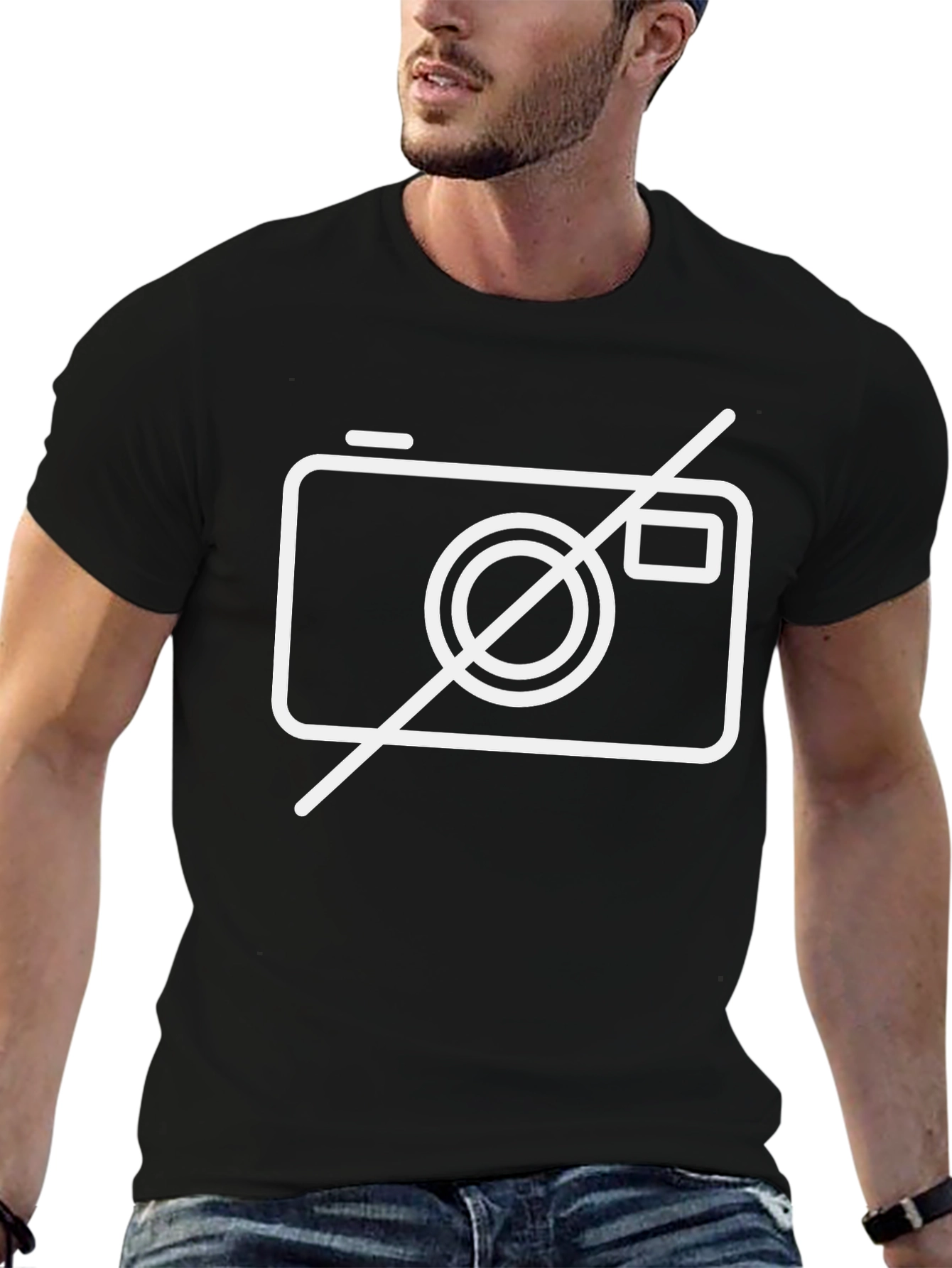 No Photography T-Shirt - Black Crew Neck Tee