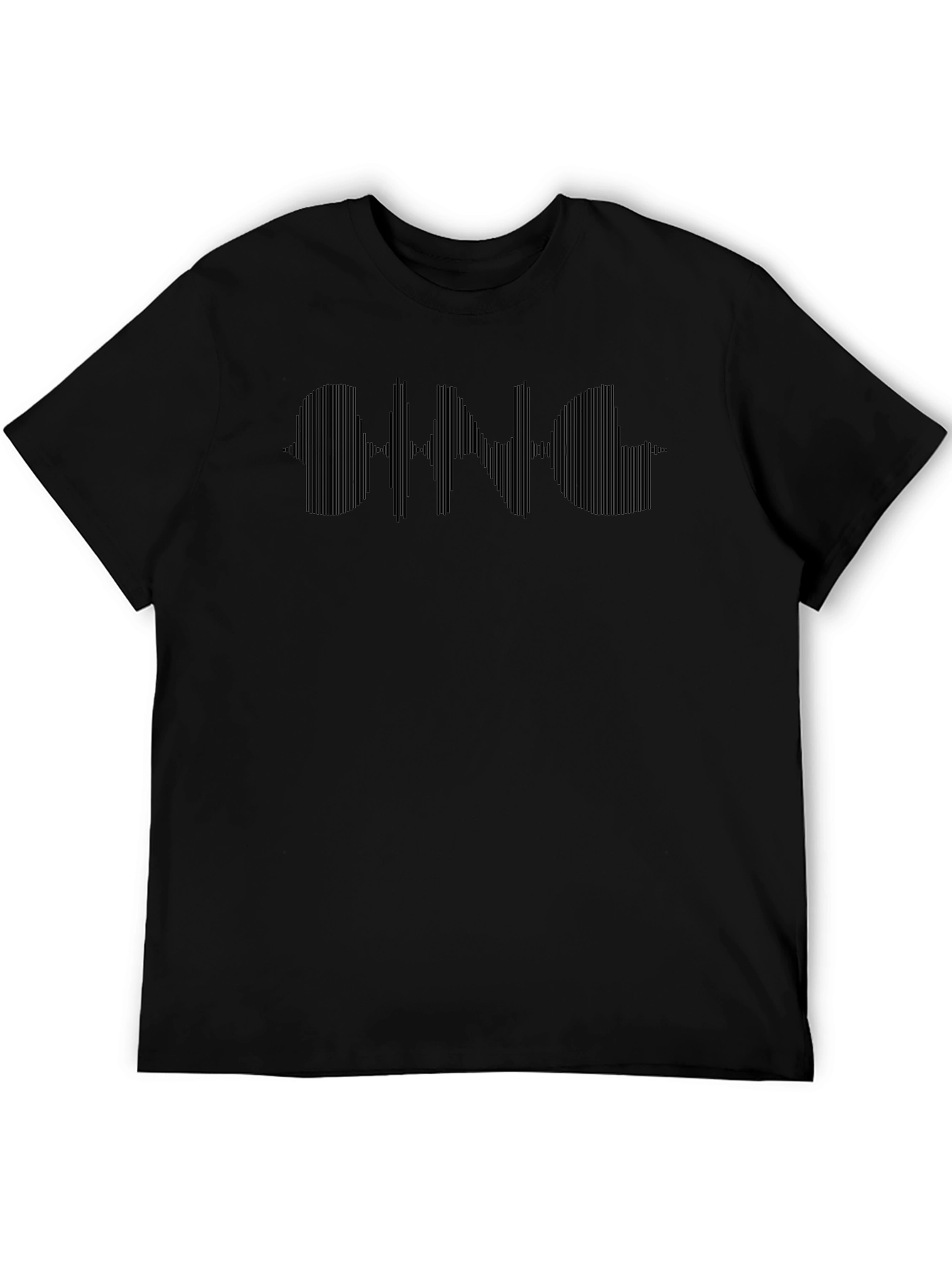 Black Soundwave Graphic T-Shirt for Men